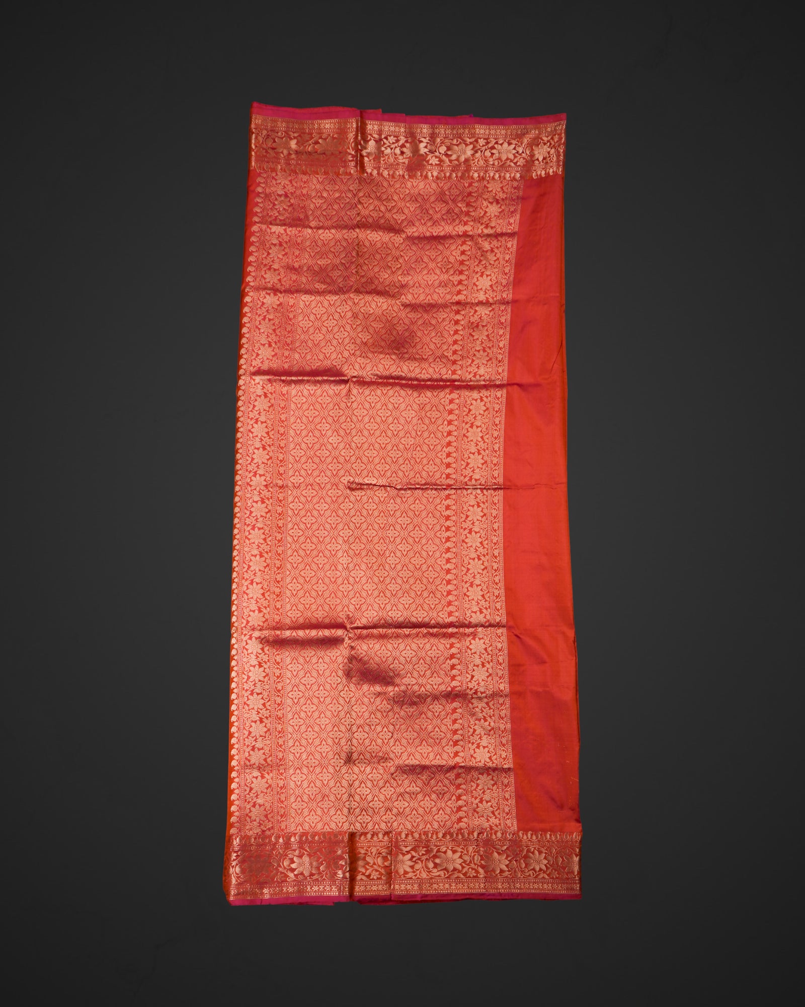 Banaras Orange Katan Silk Saree