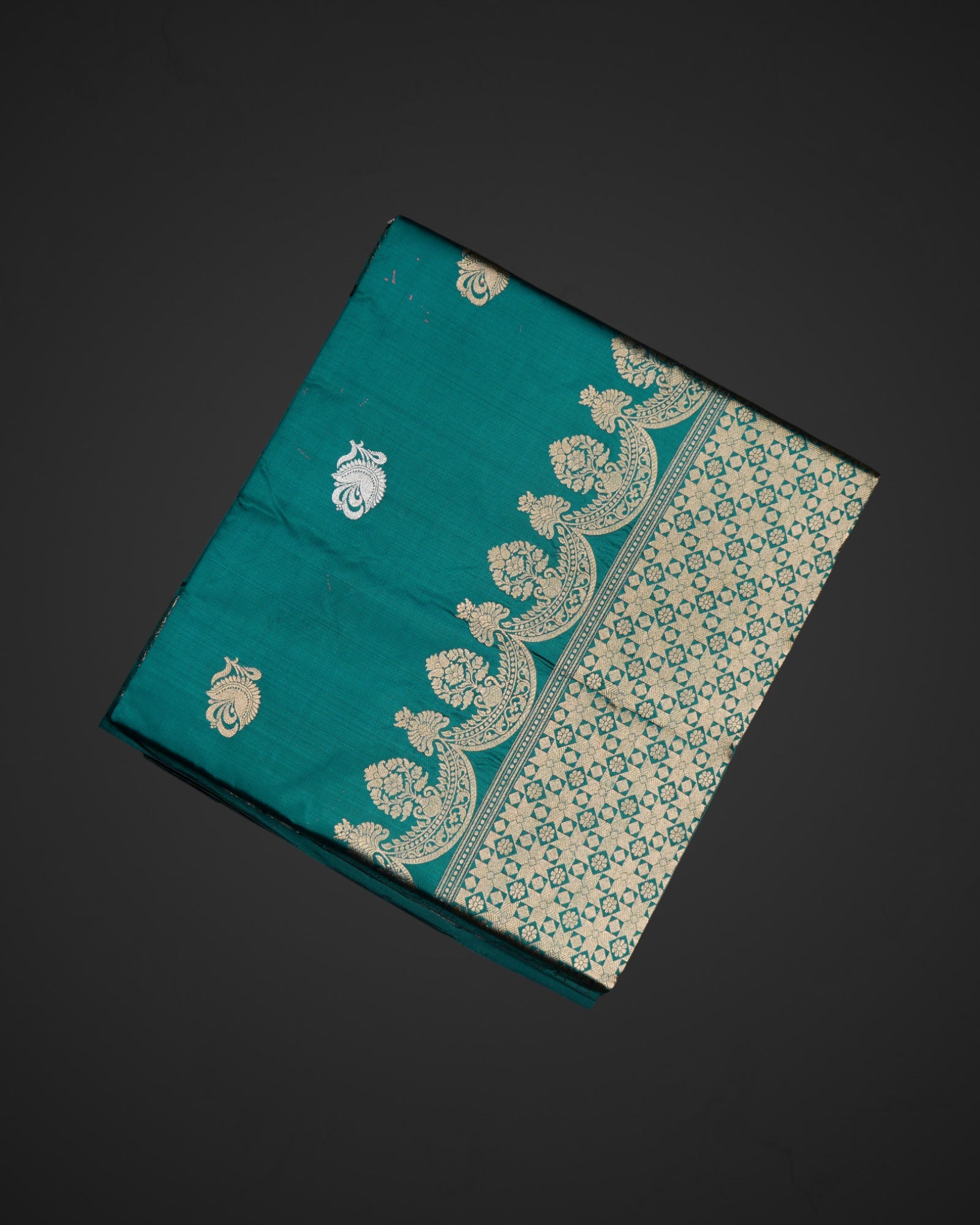 Rama Green Katan Silk Woven Saree