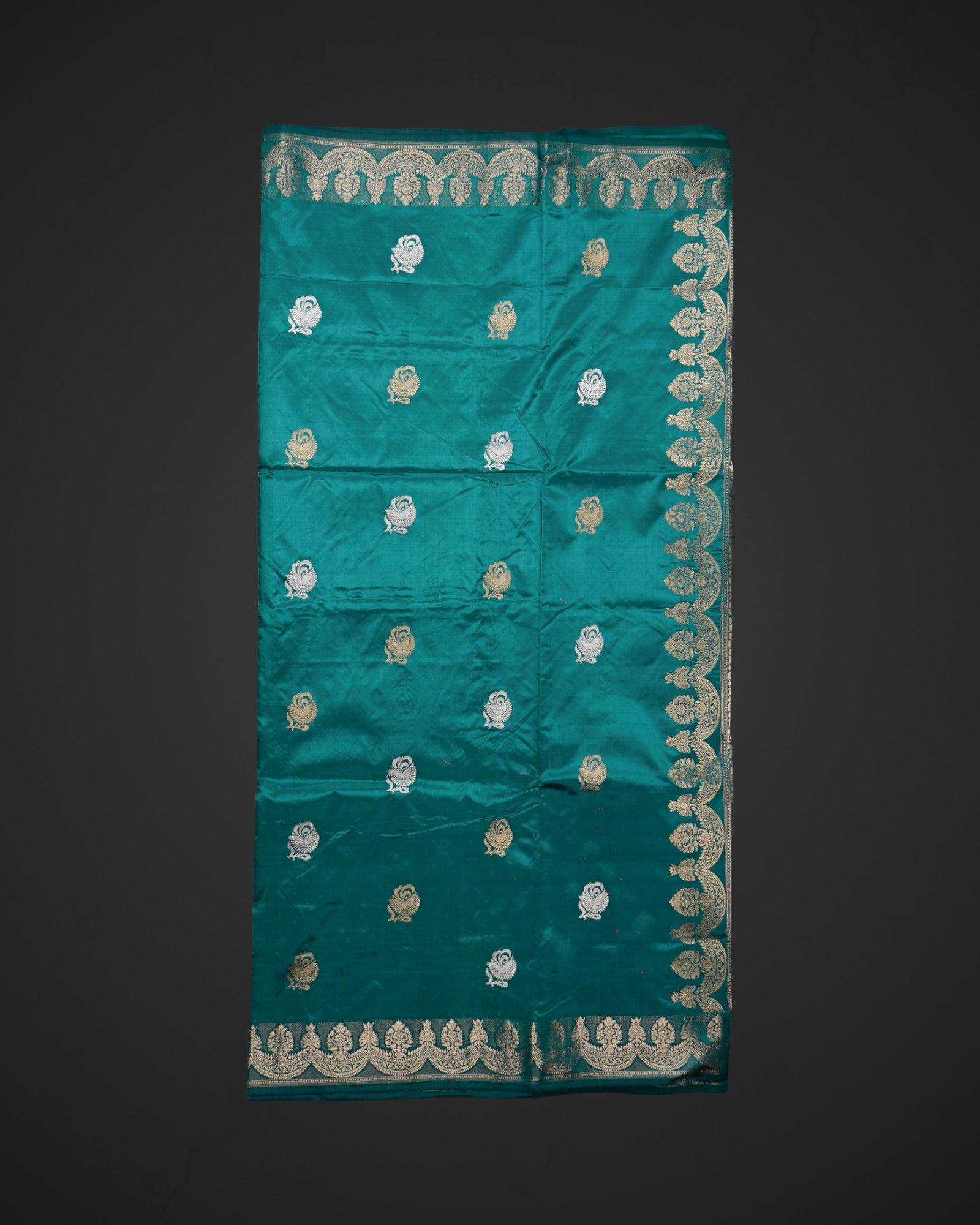 Rama Green Katan Silk Woven Saree