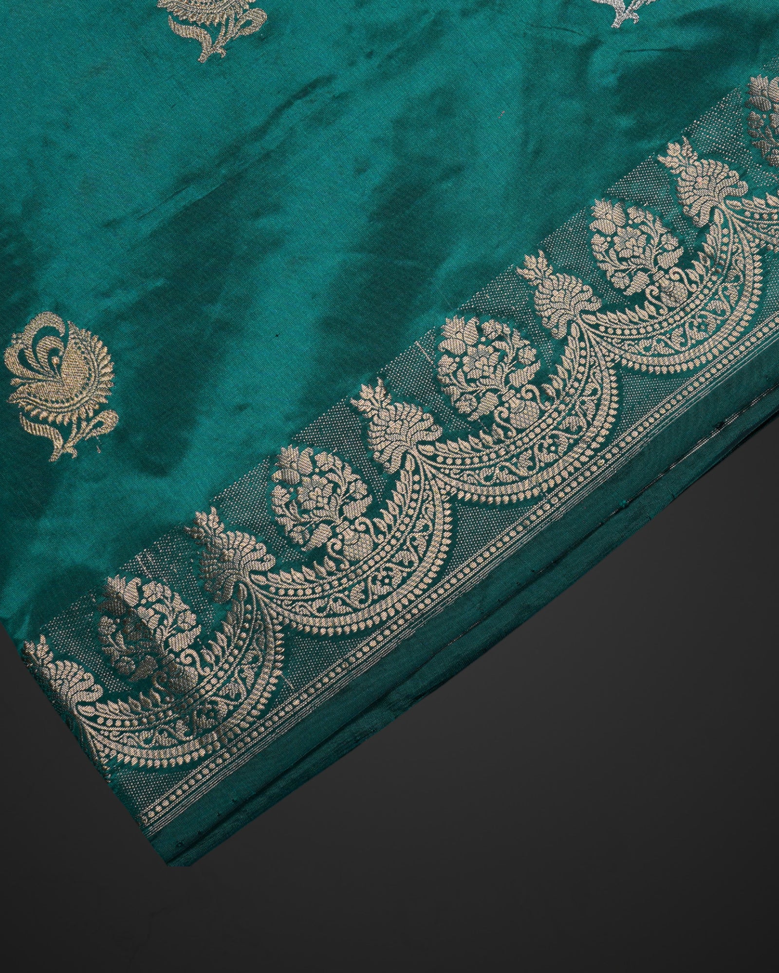 Rama Green Katan Silk Woven Saree