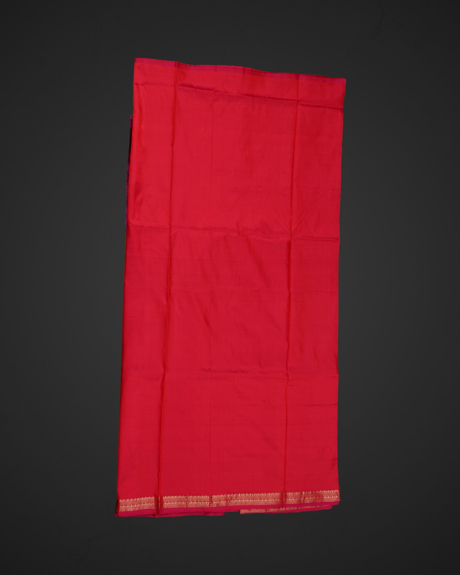 Reddish Pink Silk Banaras Lotus Motif Saree