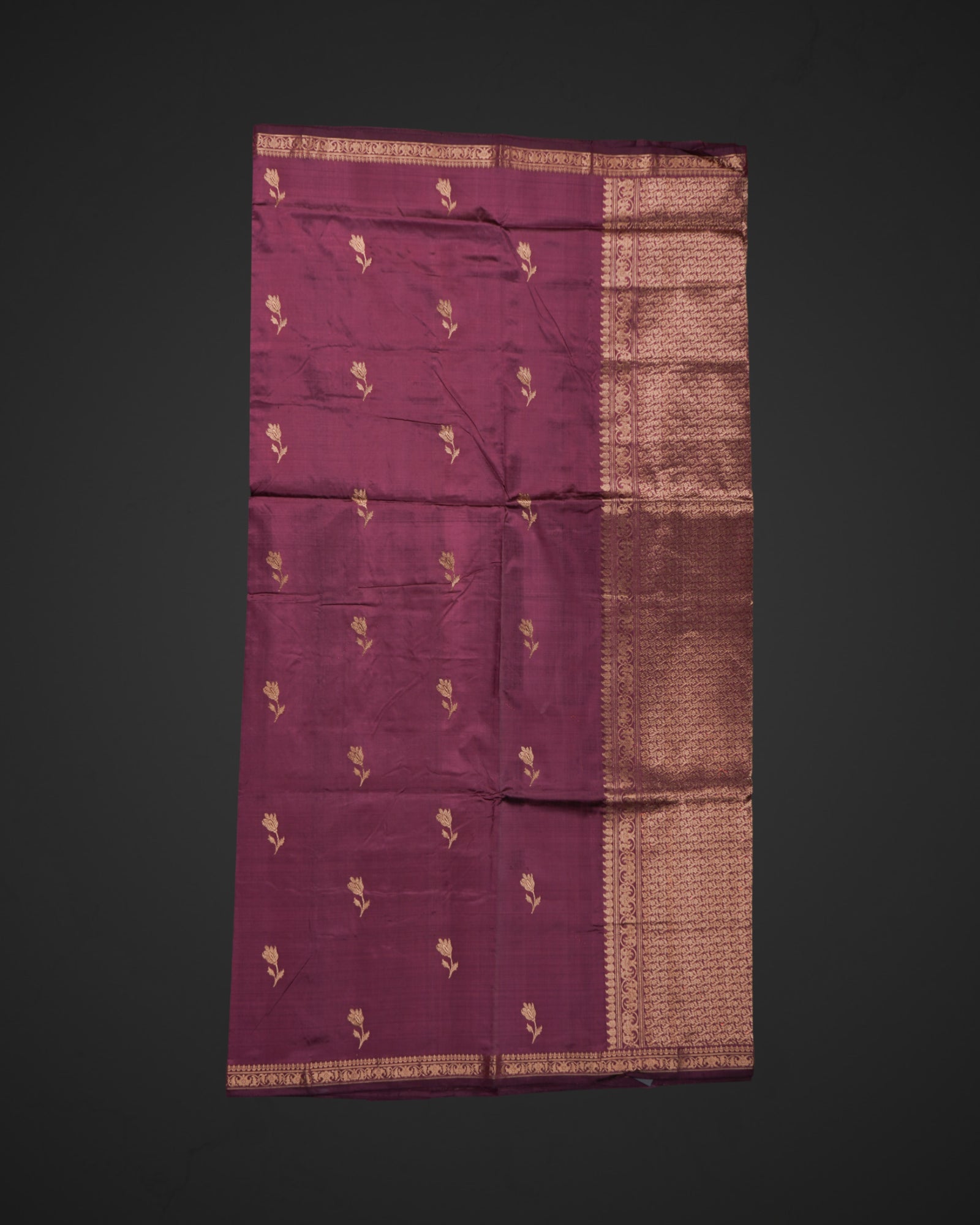 Burgundy Katan Silk Banarasi Saree