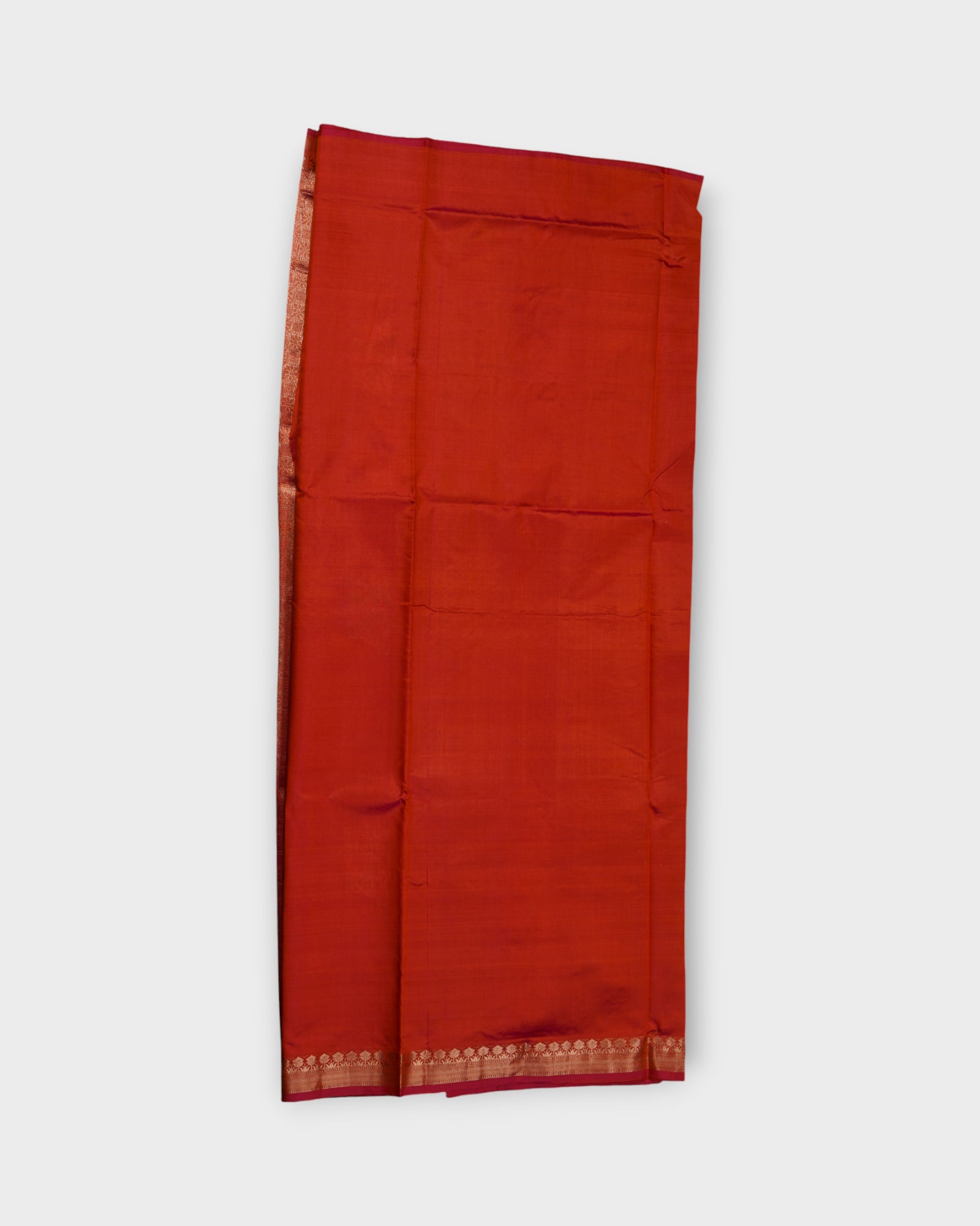 Orange Katan Silk Banaras Woven Saree