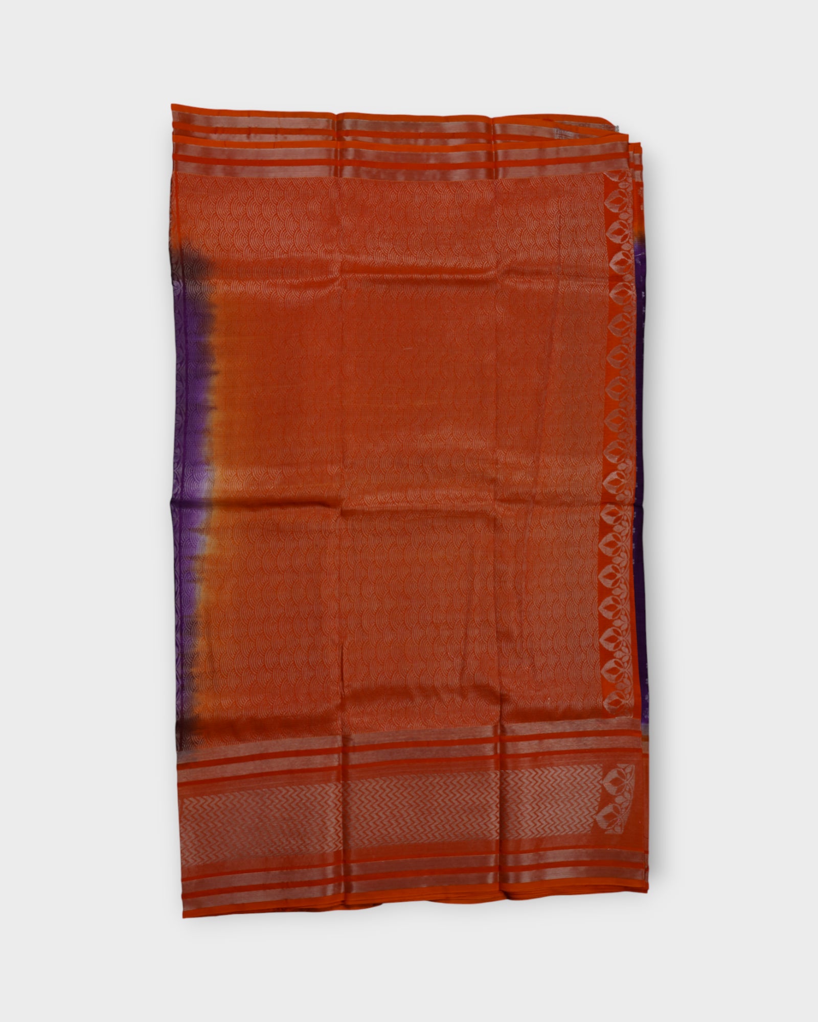 Purple Mangalgiri Silk Silver Zari Saree