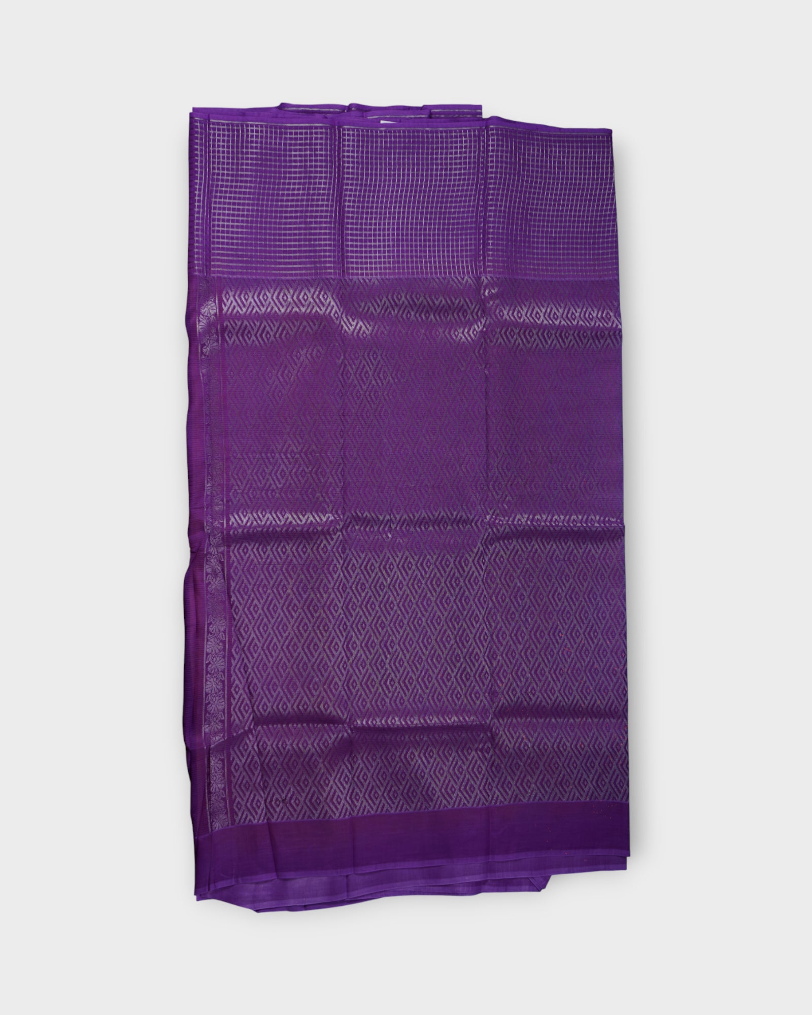 Mangalgiri Silk Saree Silver Zari Blossoms