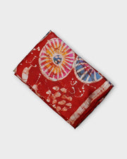 Red Tussar Silk Mangalgiri Saree