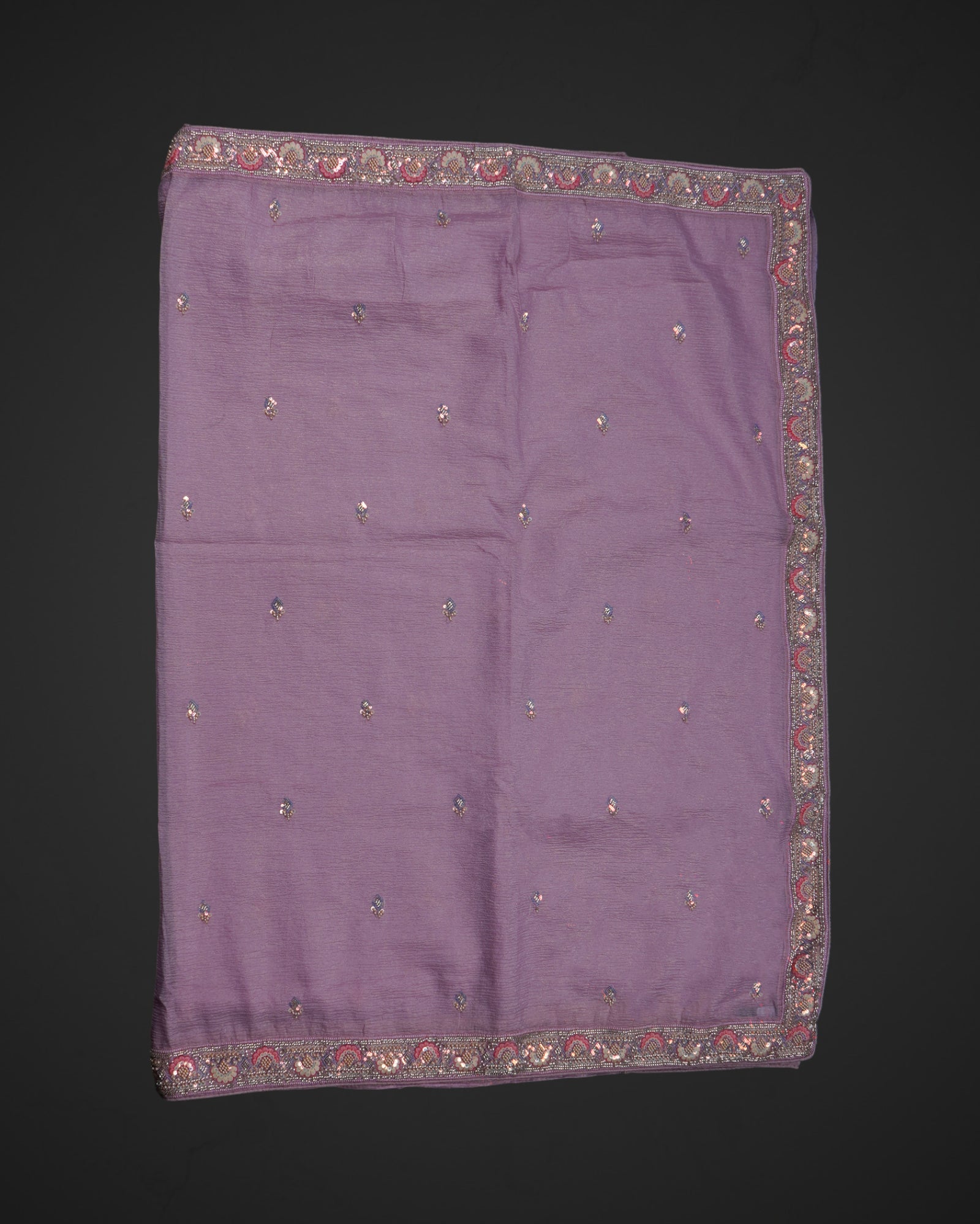 Radiant Light Purple Organza Saree with Beaded Accents