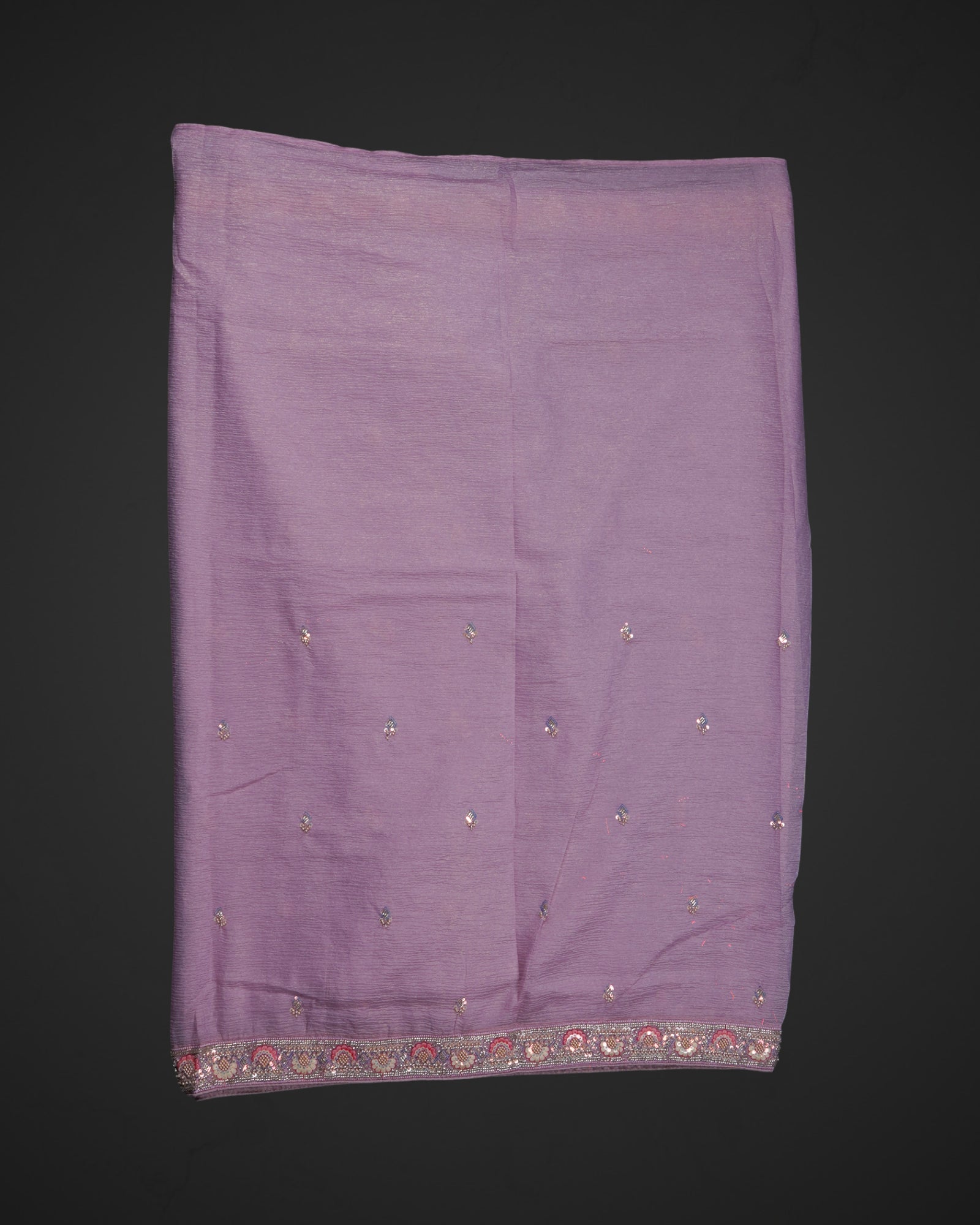 Radiant Light Purple Organza Saree with Beaded Accents