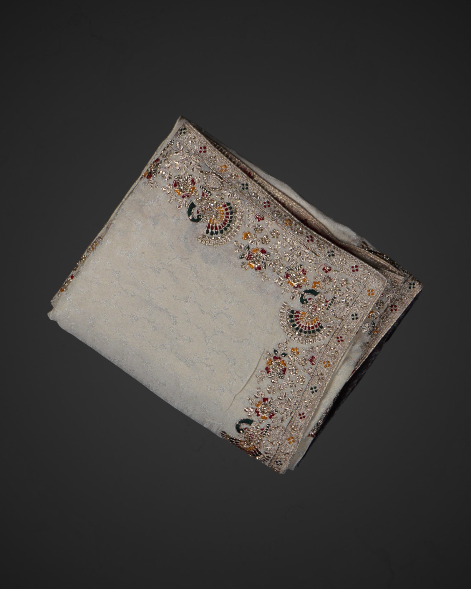 Timeless Off White Silk Jacquard Saree with Jalar