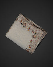 Timeless Off White Silk Jacquard Saree with Jalar