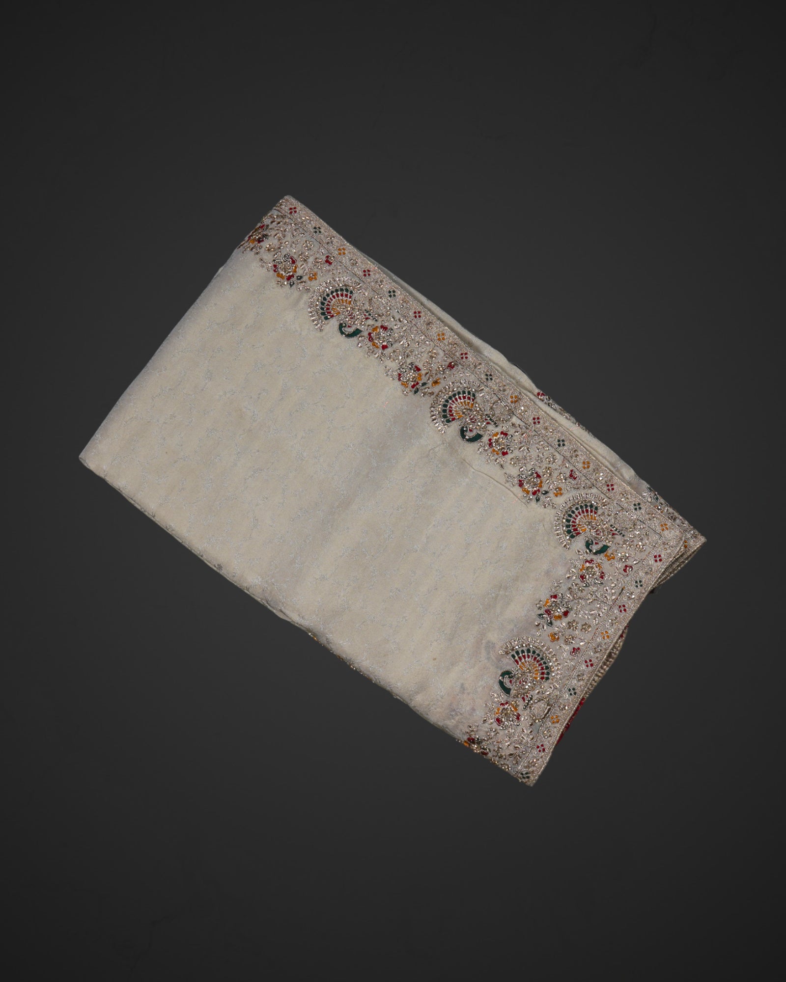 Timeless Off White Silk Jacquard Saree with Jalar