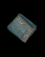 Embrace Timeless Charm in Blue Fendy Silk