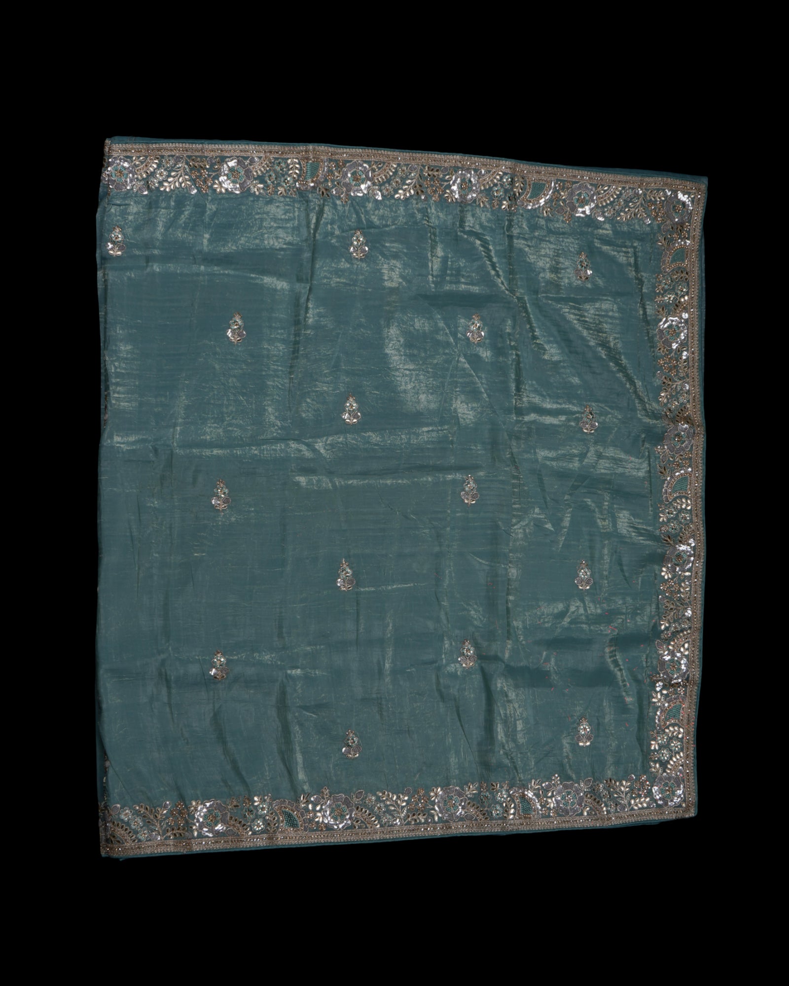 Embrace Timeless Charm in Blue Fendy Silk