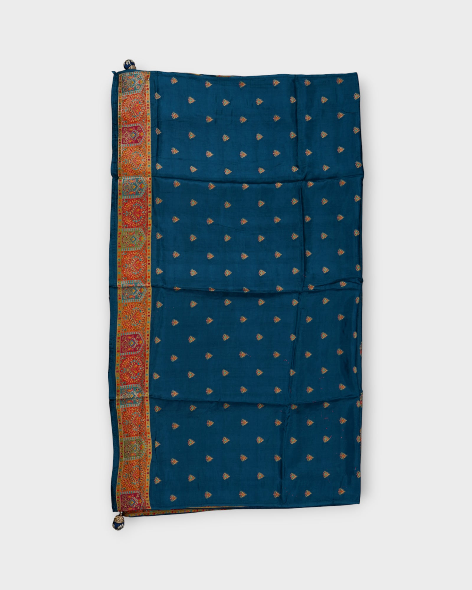 Enchanting Peacock Blue Kairi Dola Silk Saree