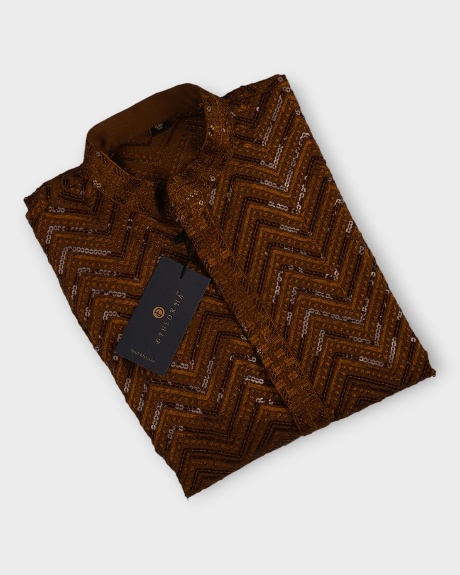 Men Cotton Blend Kurta Pajama with Sequins