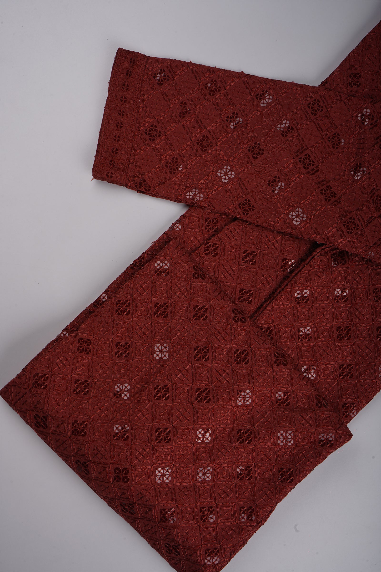 Block Print Sequin Embroidered Cotton Kurta Pajama