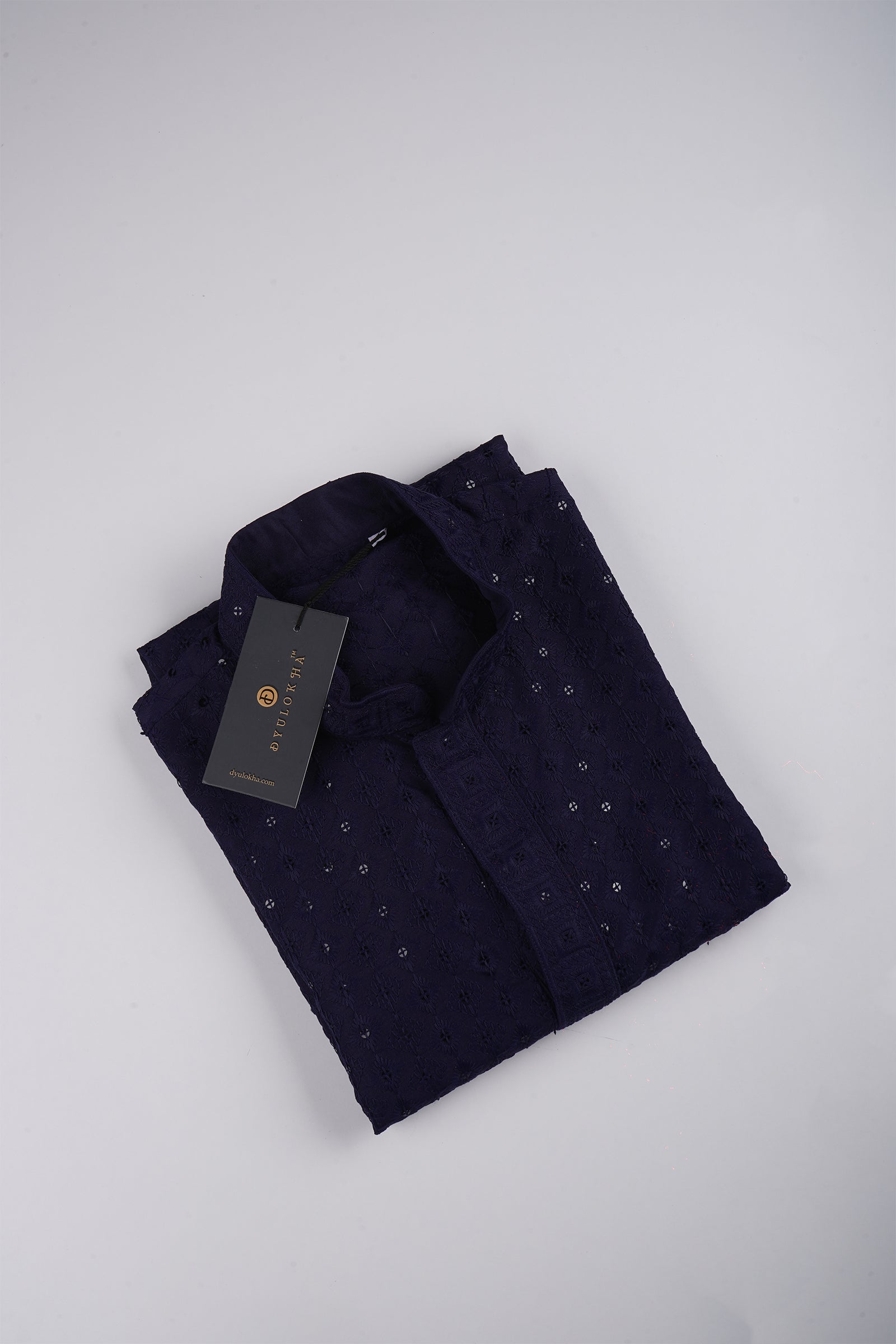 Sequined Cotton Blend Kurta Set