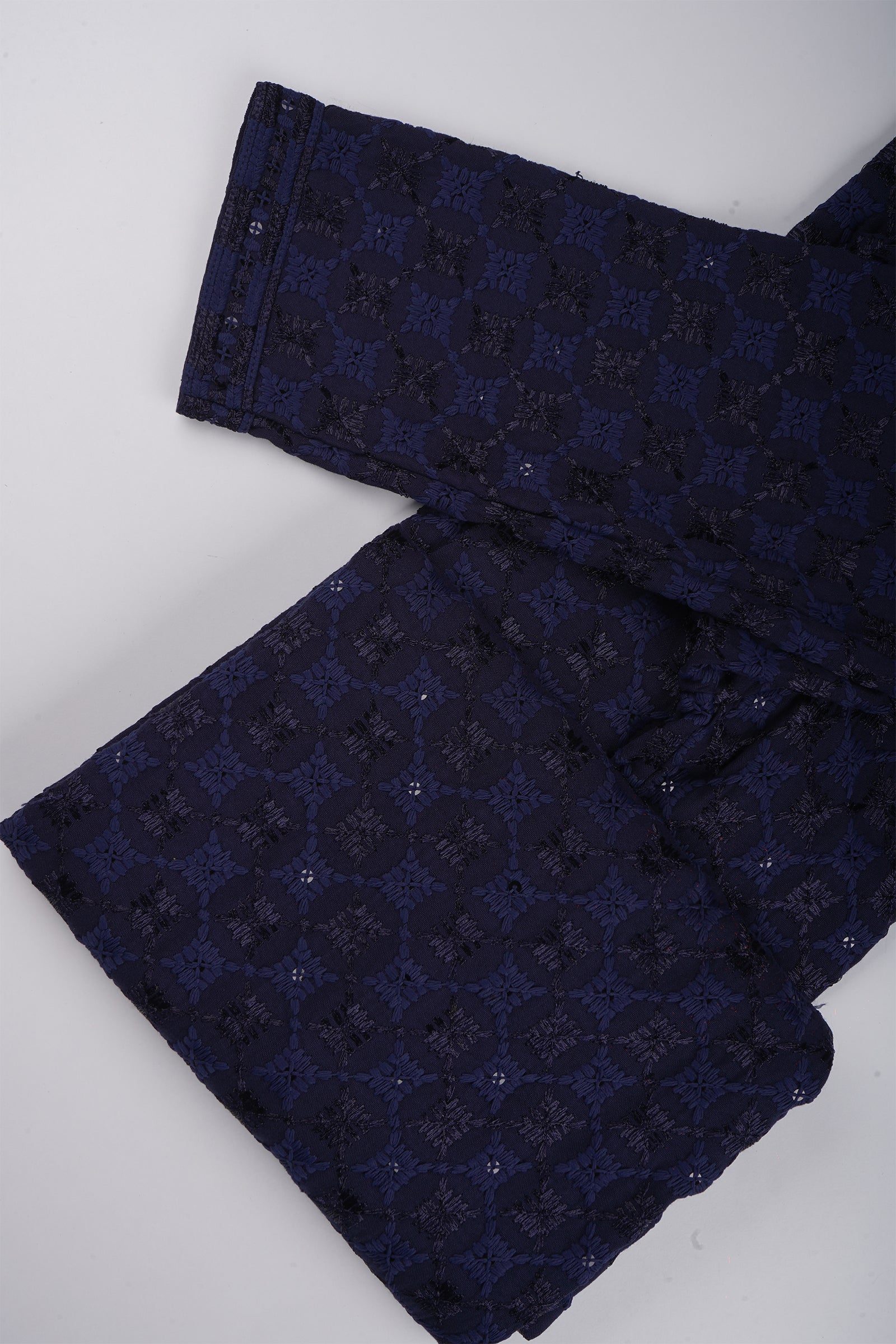Cotton Blend Woven Kurta Pajama Set