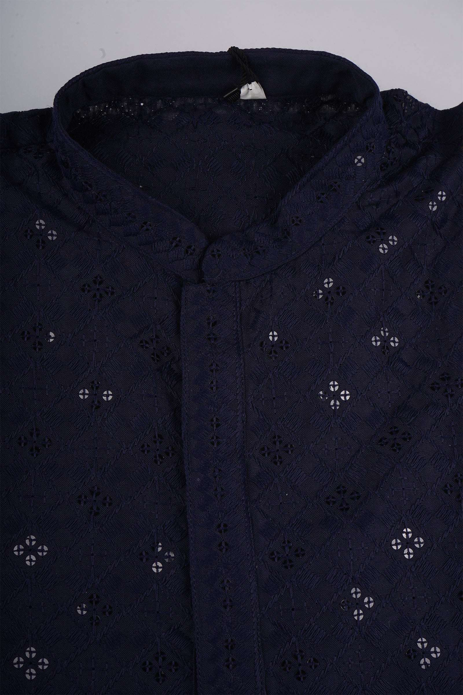 Block Print Sequin Embroidered Cotton Kurta Pajama