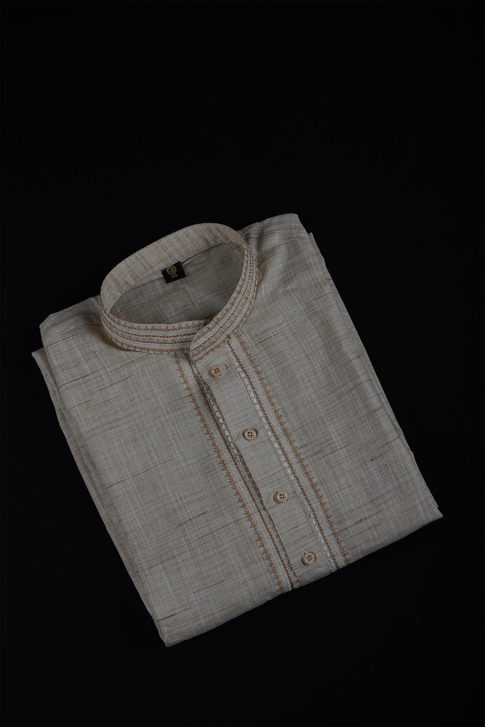 Khadi Cotton Kurta Pajama Set with Textured Design
