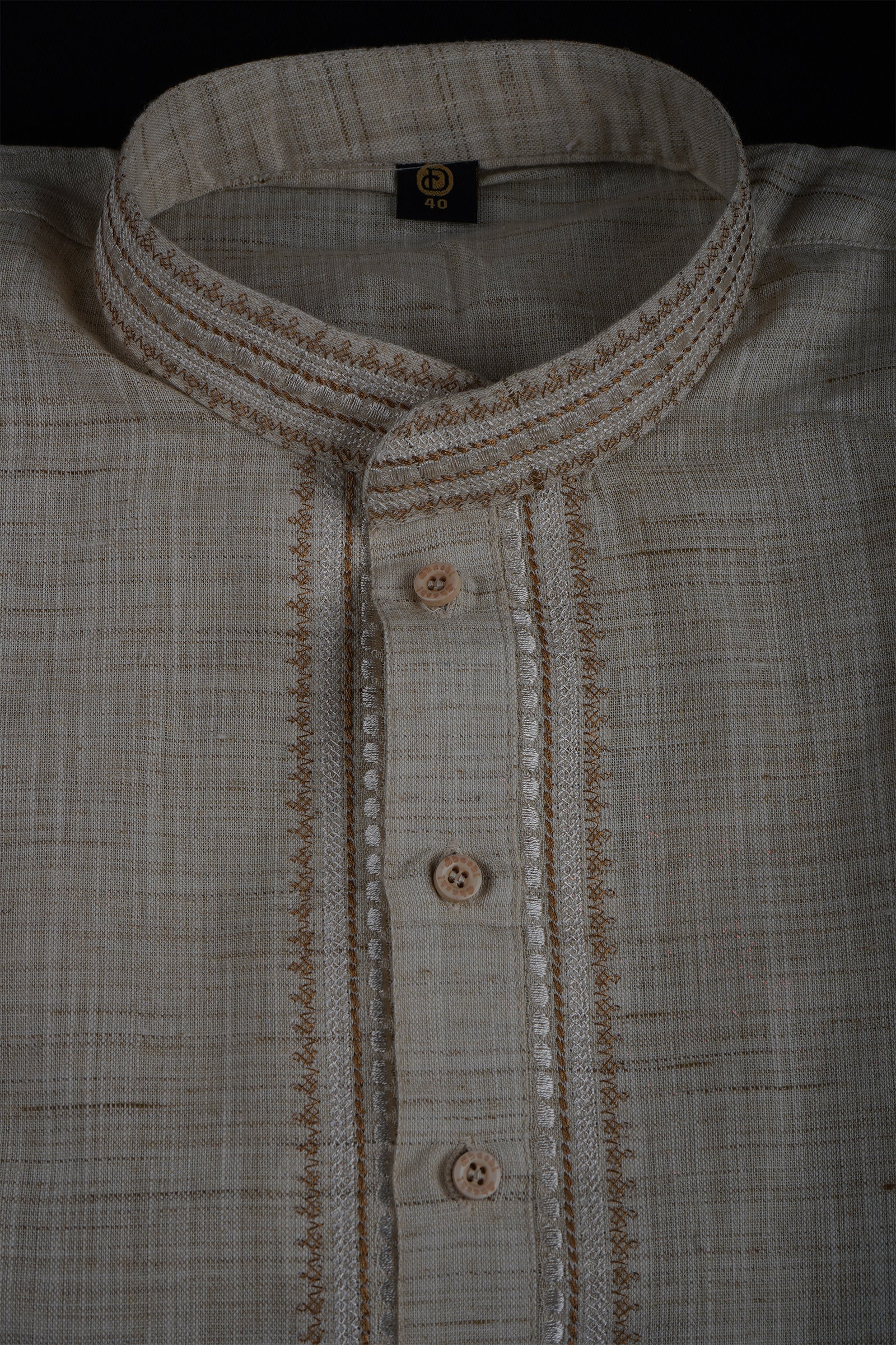Khadi Cotton Kurta Pajama Set with Textured Design
