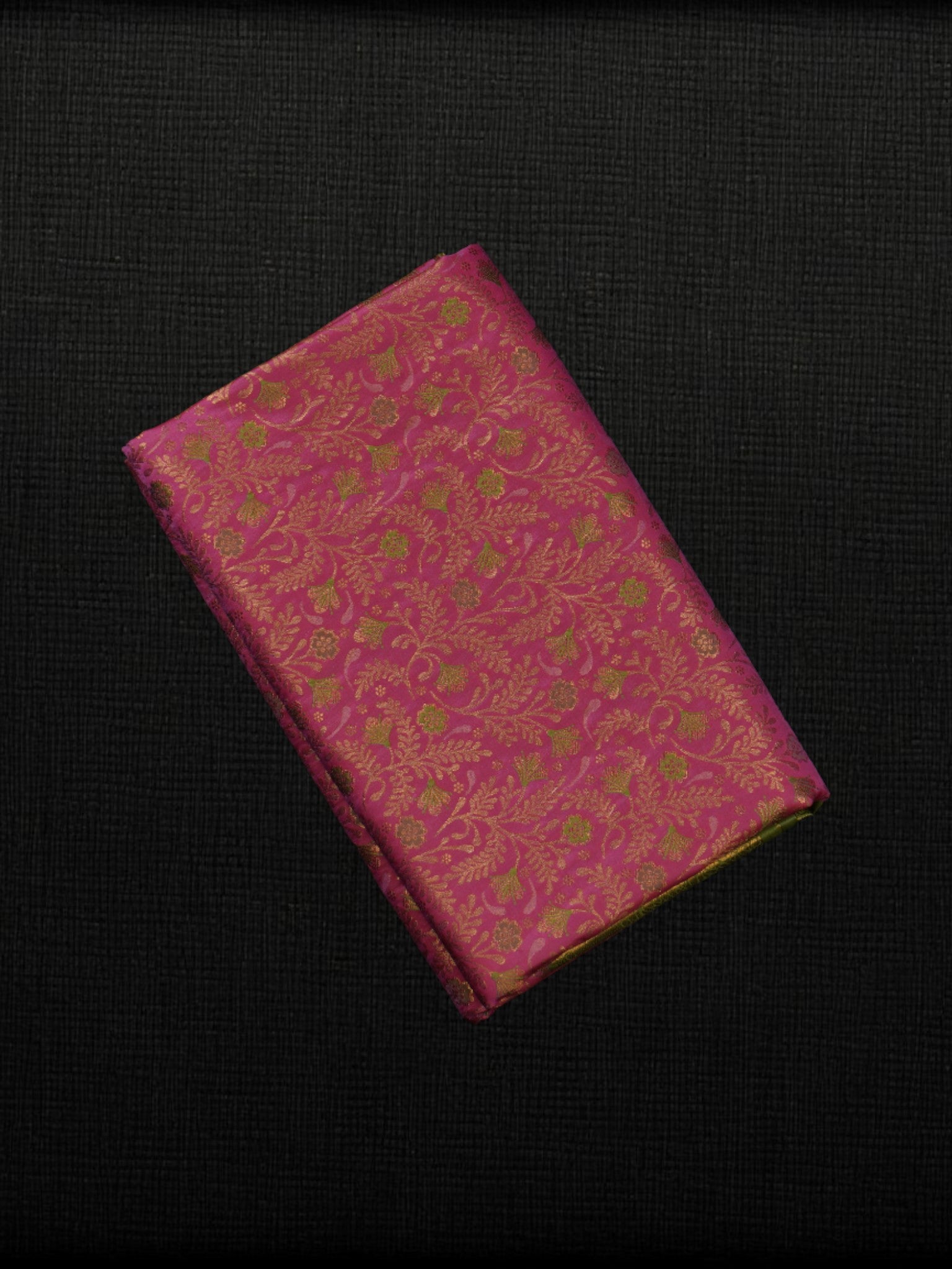 Pink Handloom Floral Printed Cotton Saree