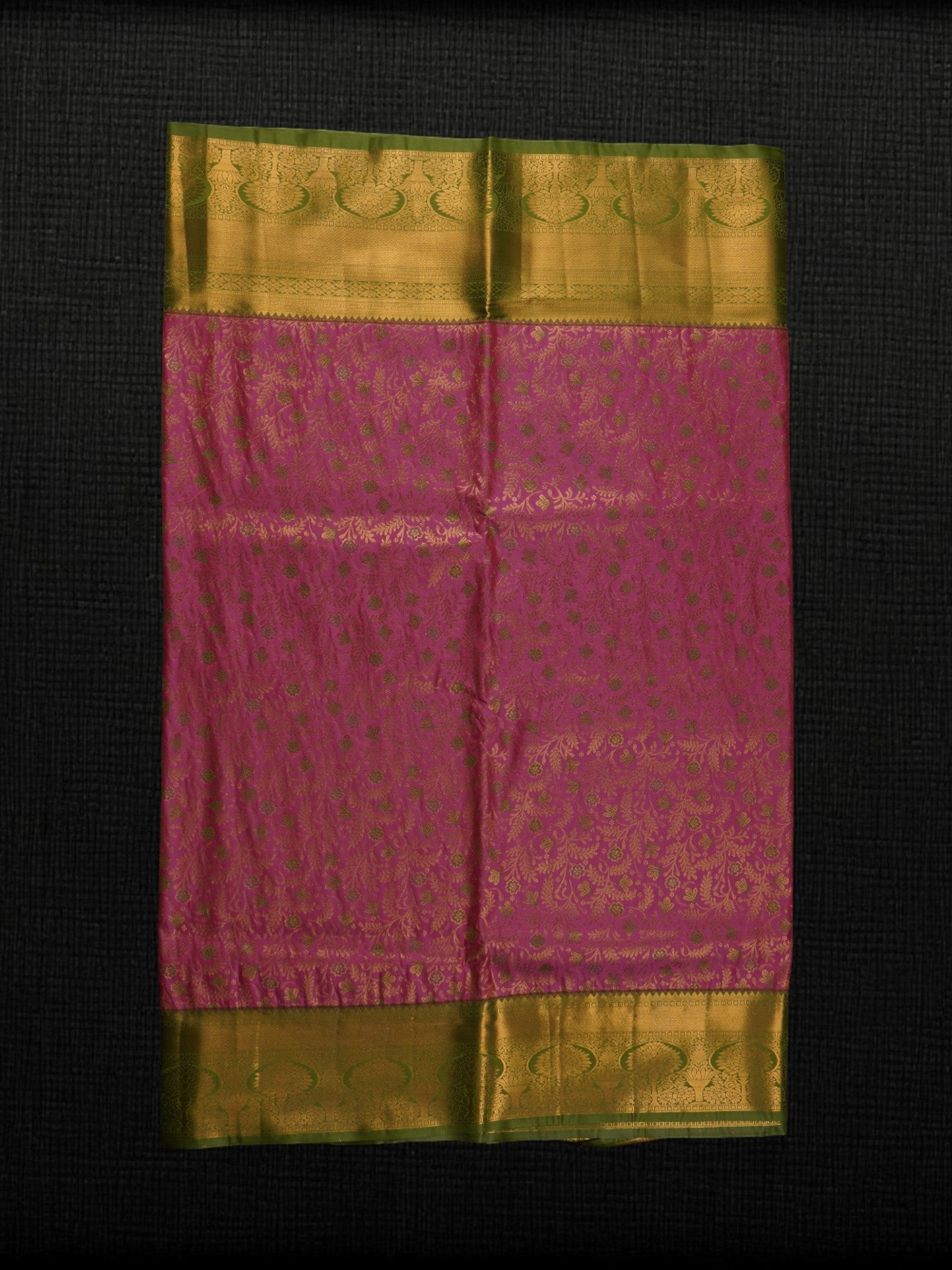 Pink Handloom Floral Printed Cotton Saree