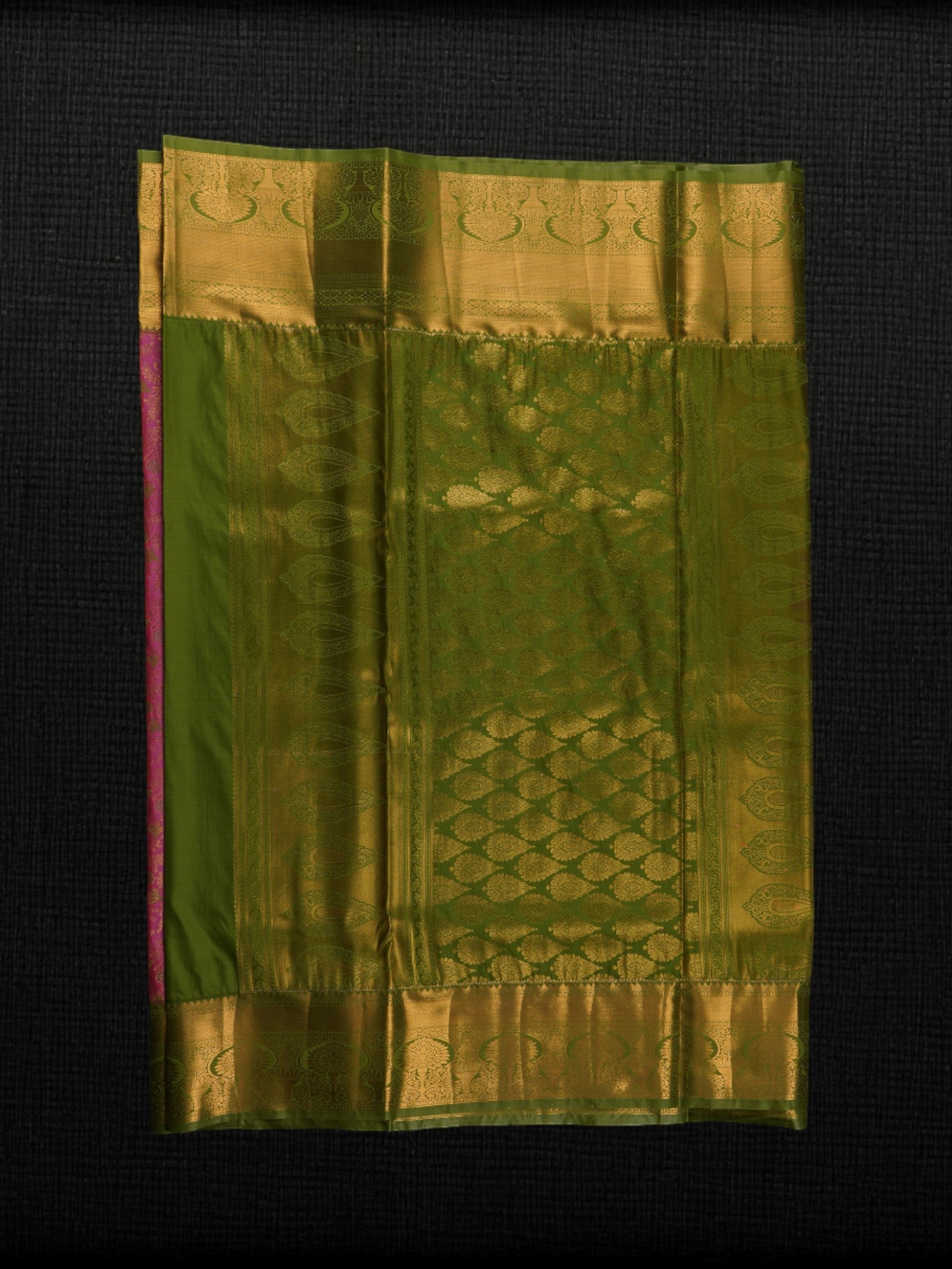Pink Handloom Floral Printed Cotton Saree