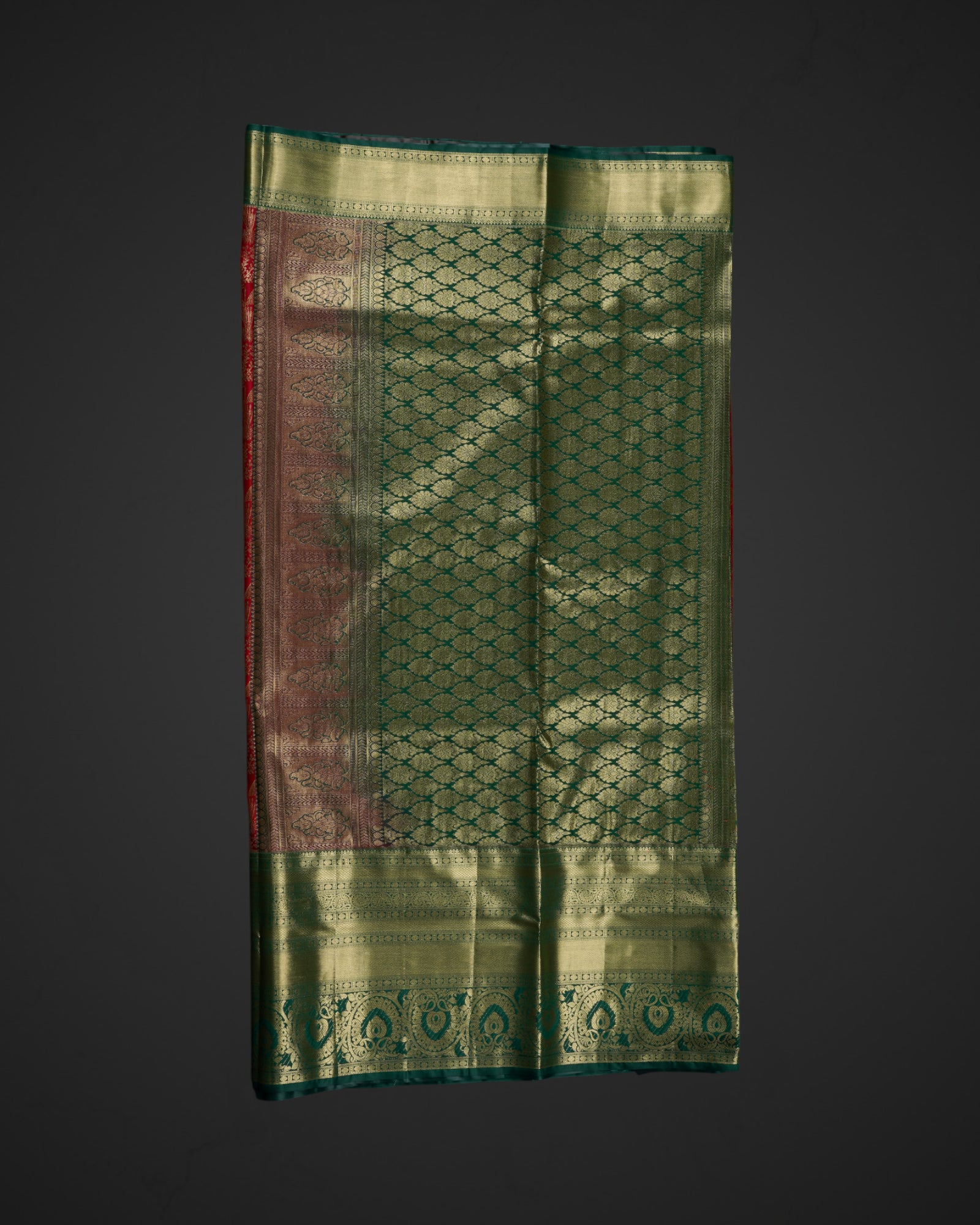 Bright Red Dharmavaram Silk Zari Saree
