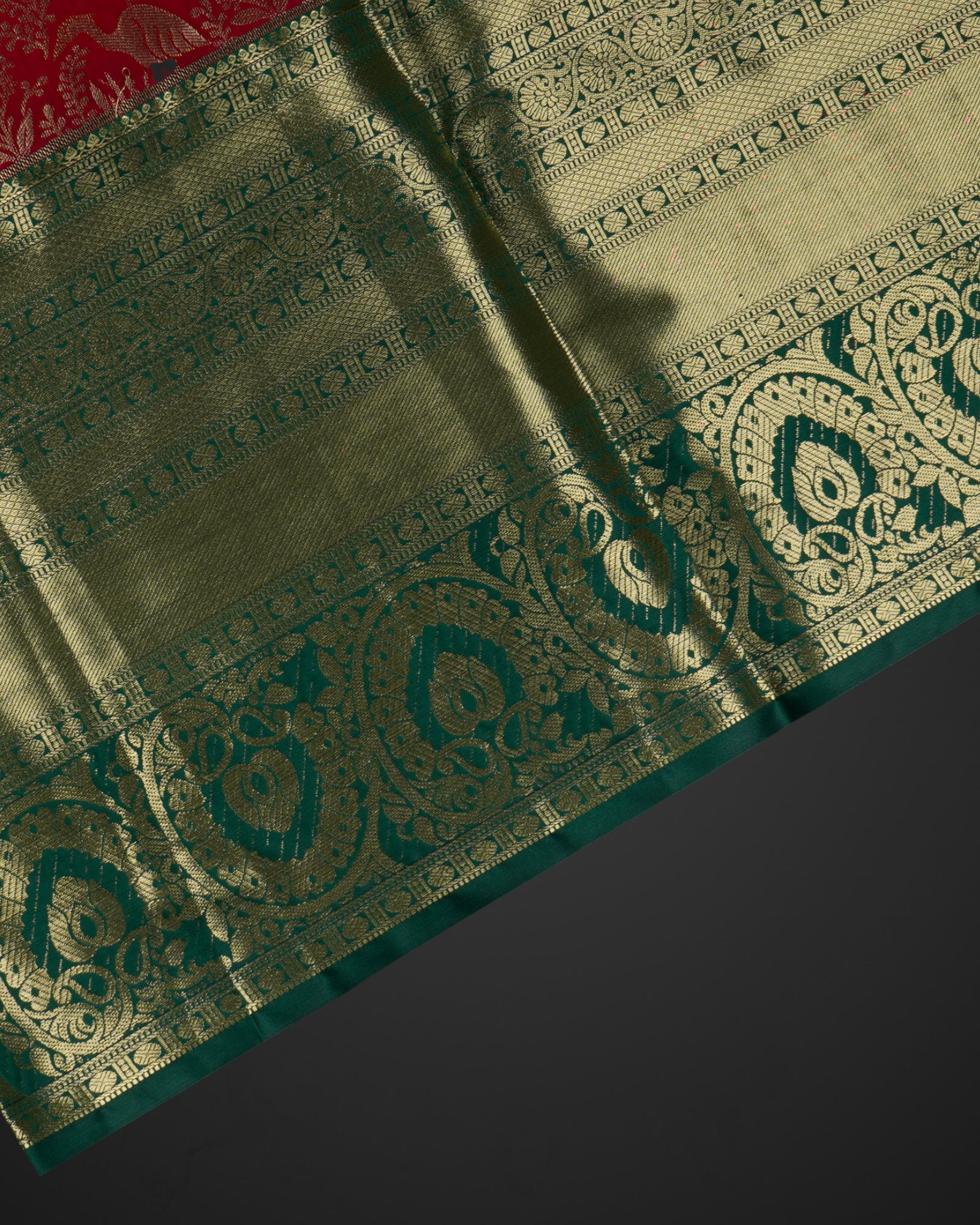 Bright Red Dharmavaram Silk Zari Saree