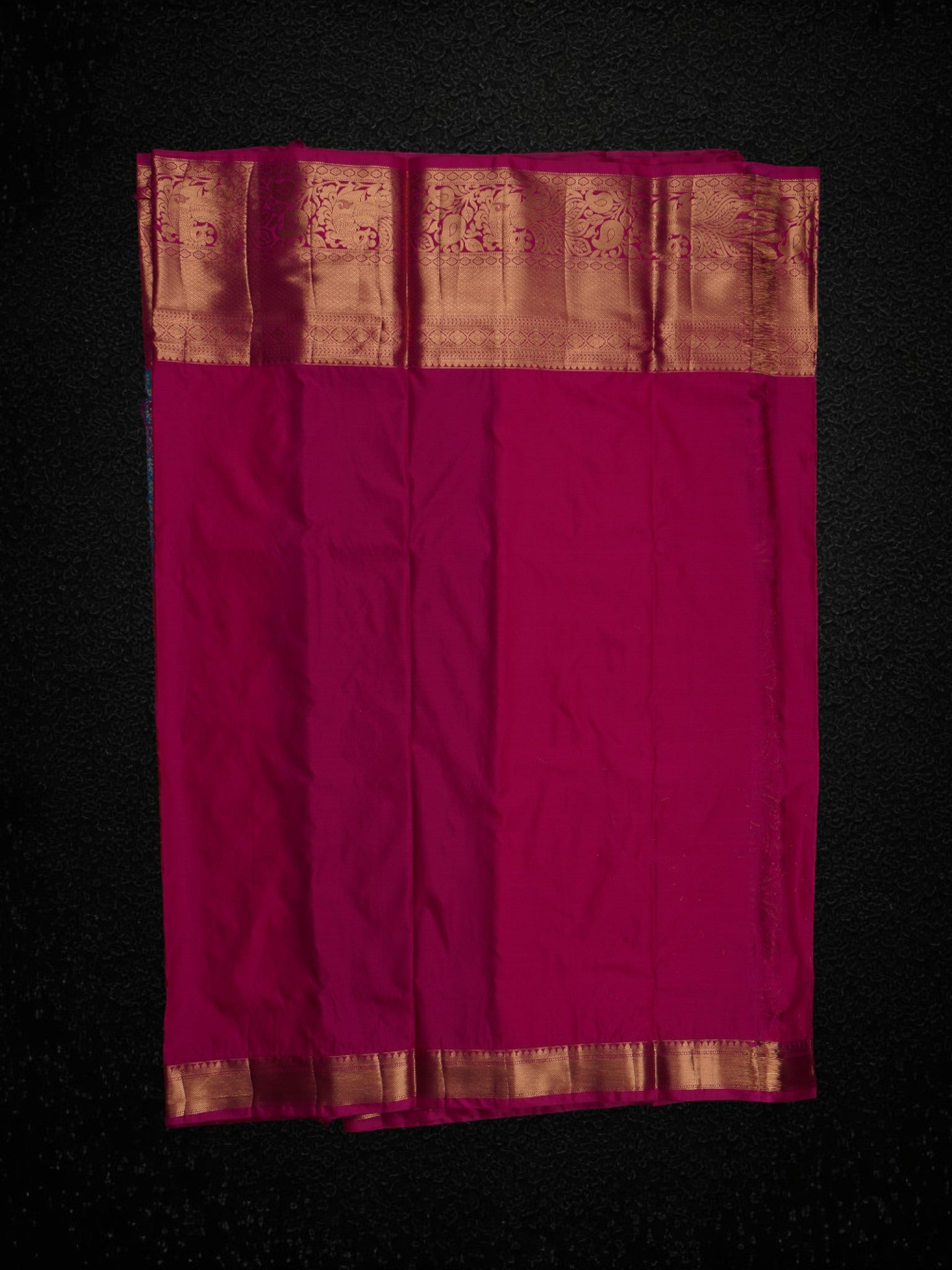 Blue Dharmavaram Silk Peacock Motif Saree