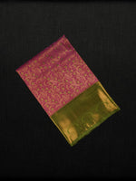 Pink Handloom Floral Printed Cotton Saree