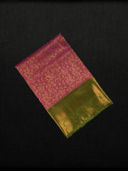 Pink Handloom Floral Printed Cotton Saree