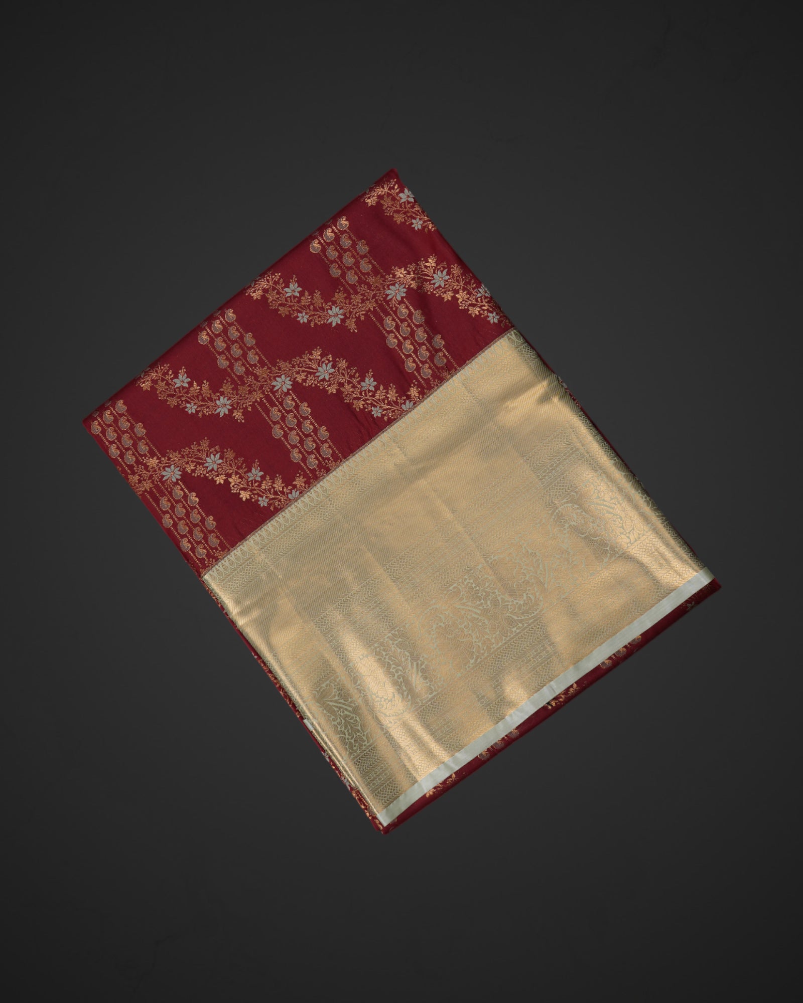 Maroon Silk Dharmavaram Zari Saree