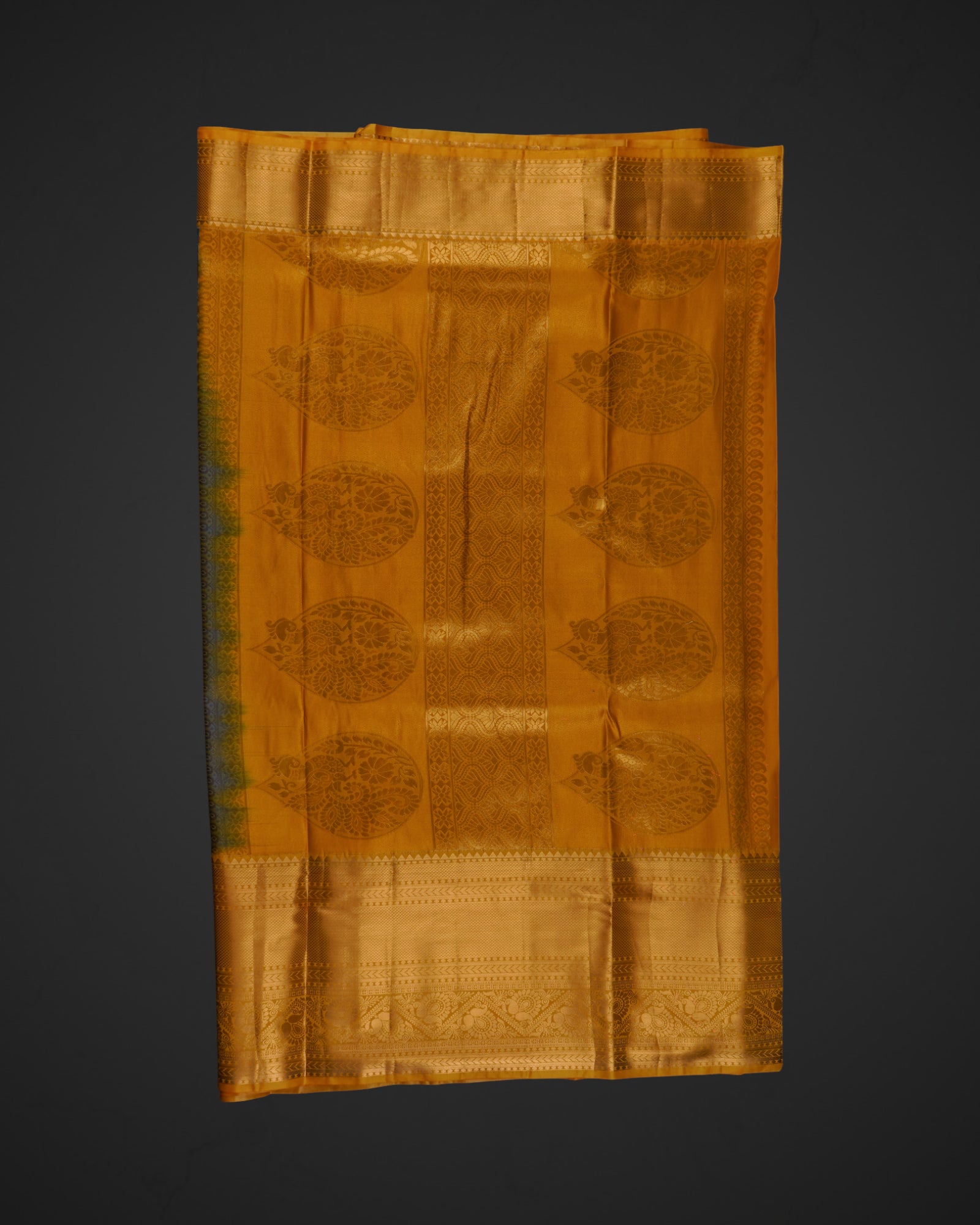 Blue Handwoven Dharmavaram Silk Saree