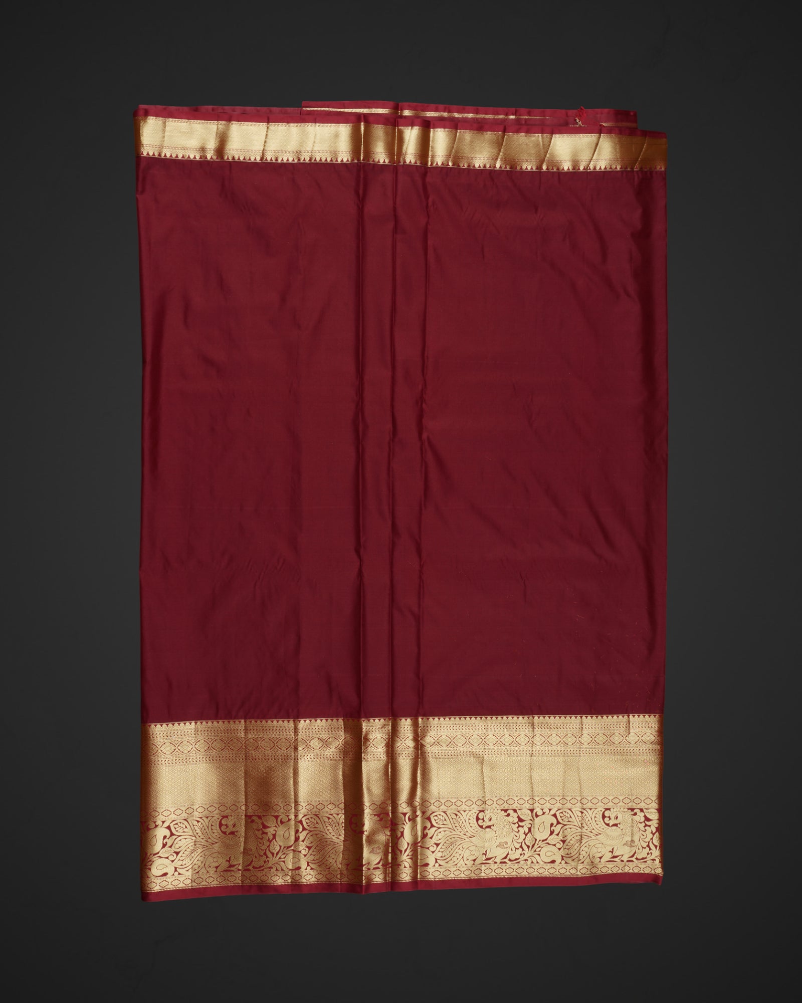 Turquoise Silk Dharmavaram Saree With Gold Flourish