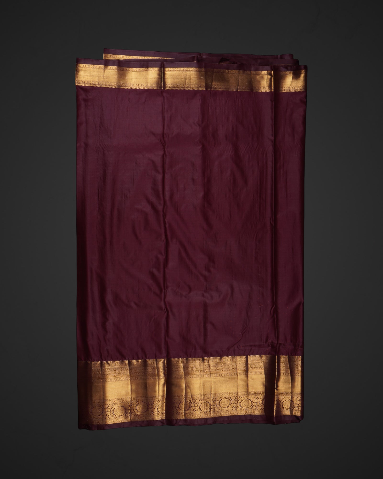 Blue Semi Pattu Silk Saree With Gold Zari Border