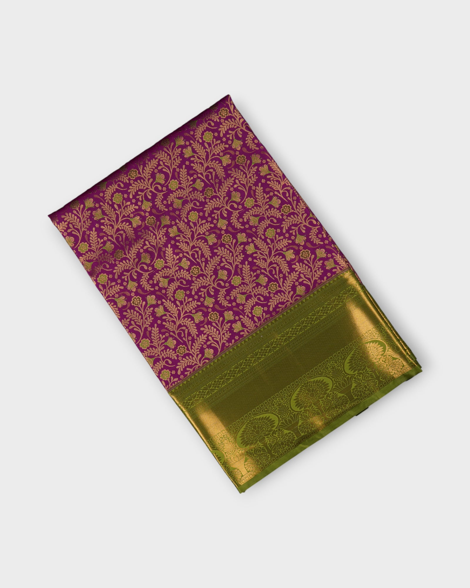 Wine Dharmavaram Silk Saree With Gold Zari