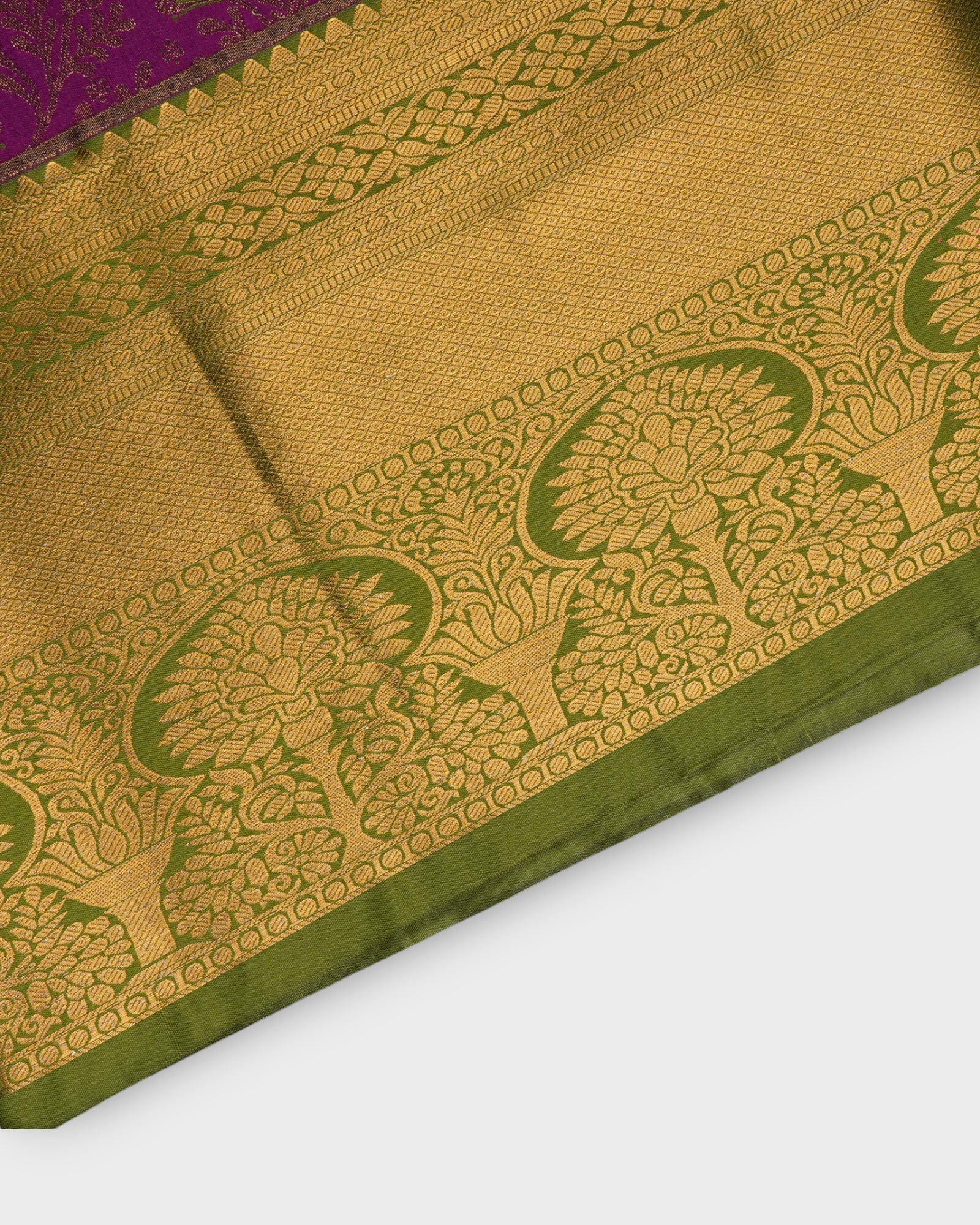 Wine Dharmavaram Silk Saree With Gold Zari