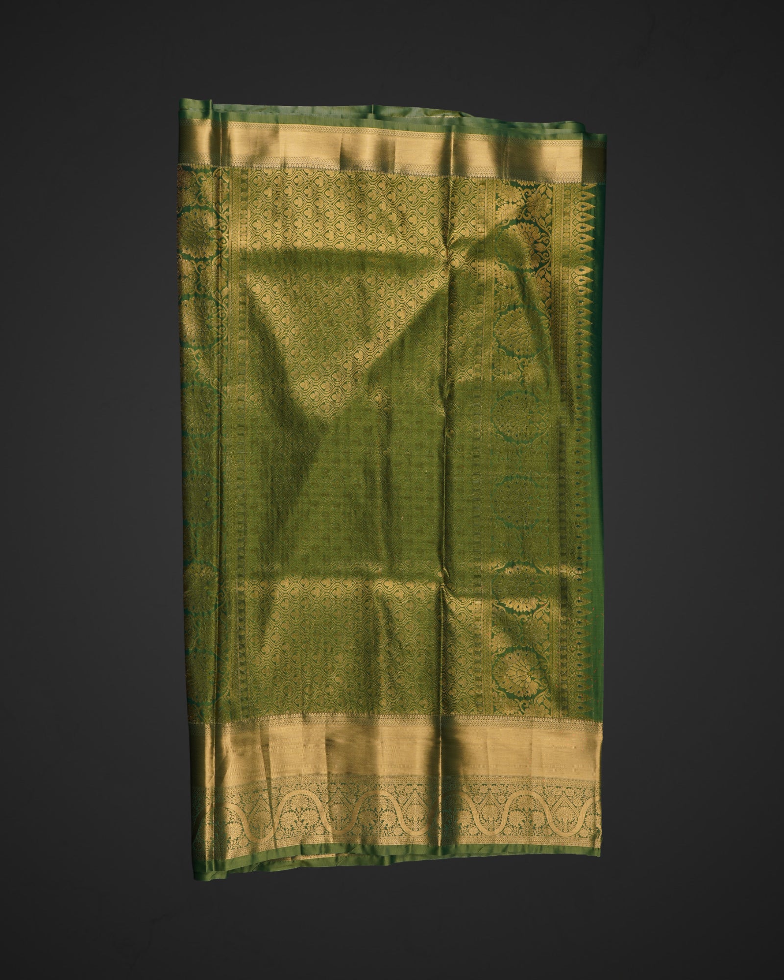 Peach Dharmavaram Silk Zari Blossom Saree