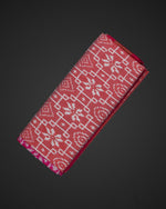 Red Pochampally Silk Ikkat Woven Saree