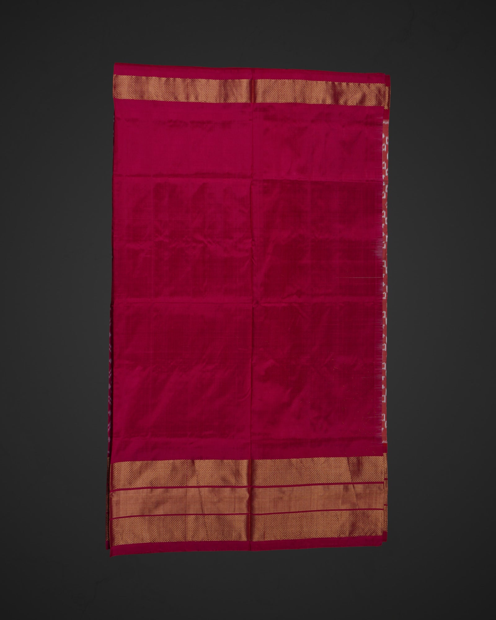 Red Pochampally Silk Ikkat Woven Saree