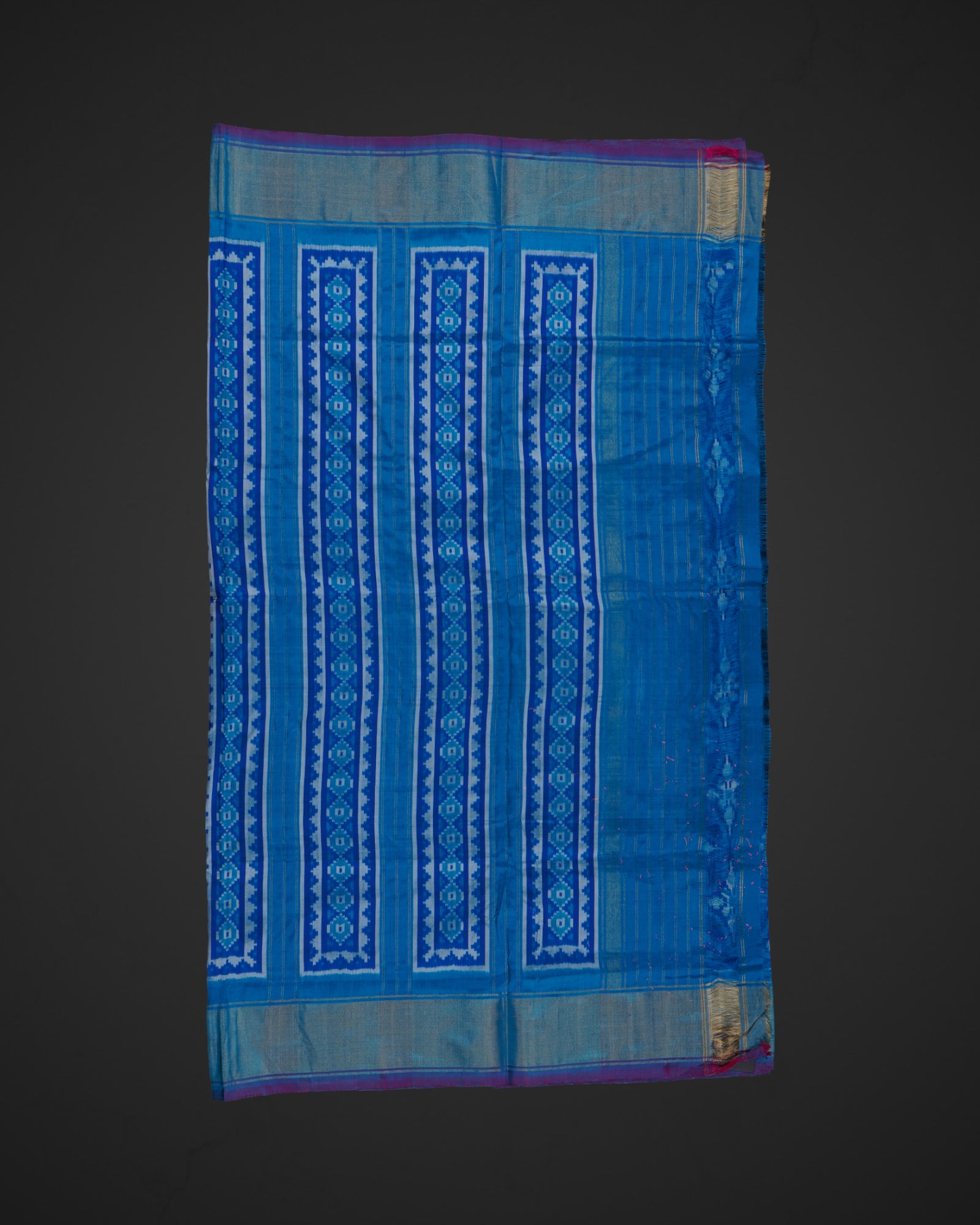 Royal Blue Pochampalli Silk Woven Saree