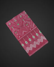 Soft Pink Pochampally Silk Geometric Saree