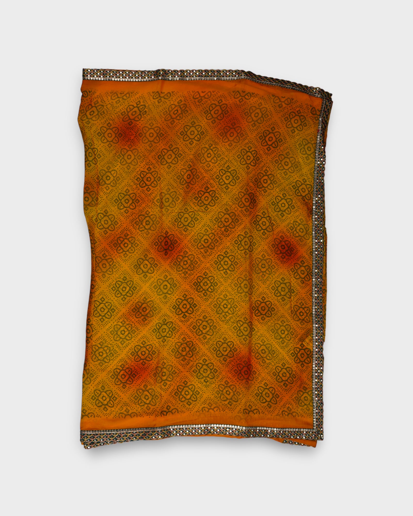 Yellow Bandhani Cotton Saree
