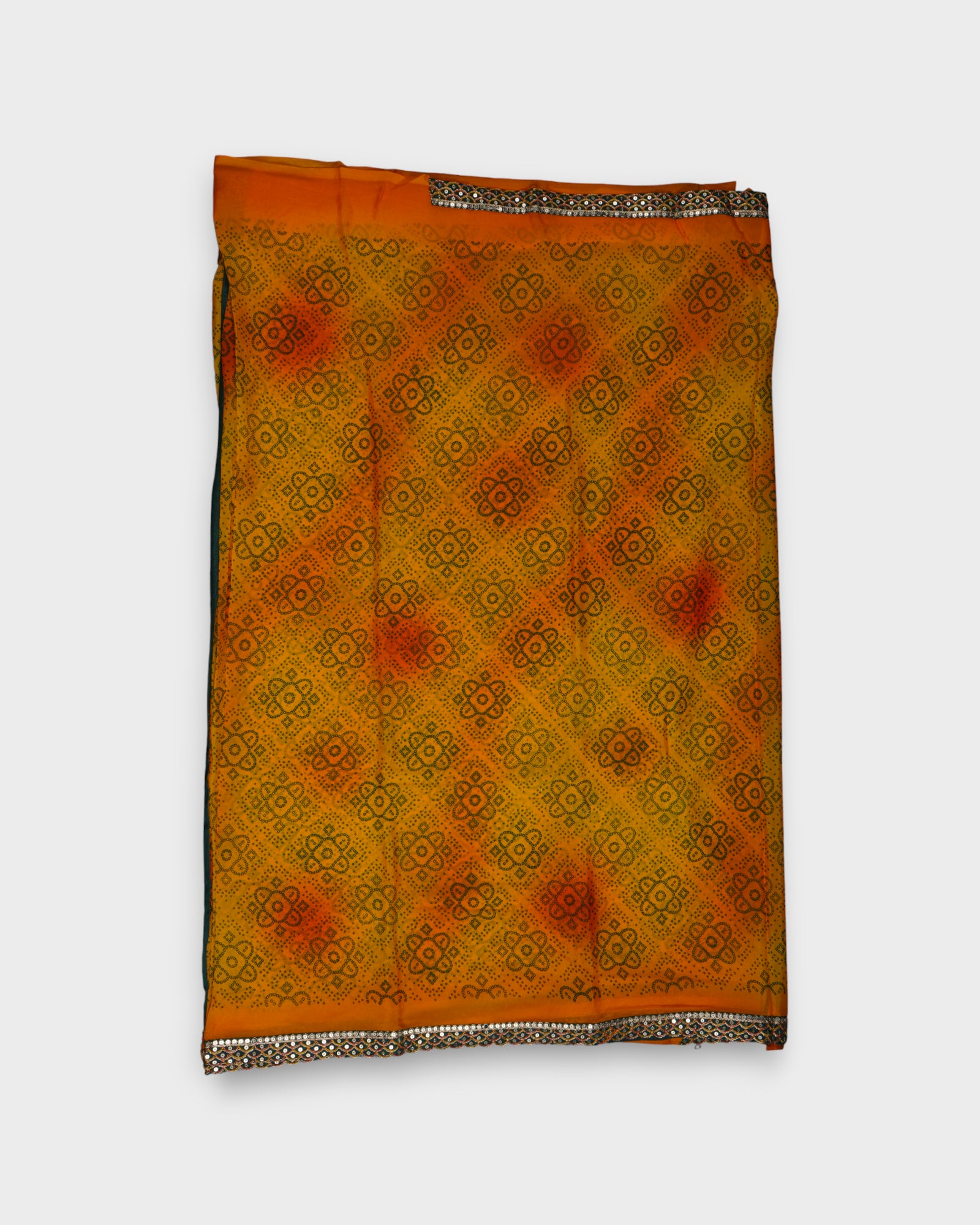 Yellow Bandhani Cotton Saree