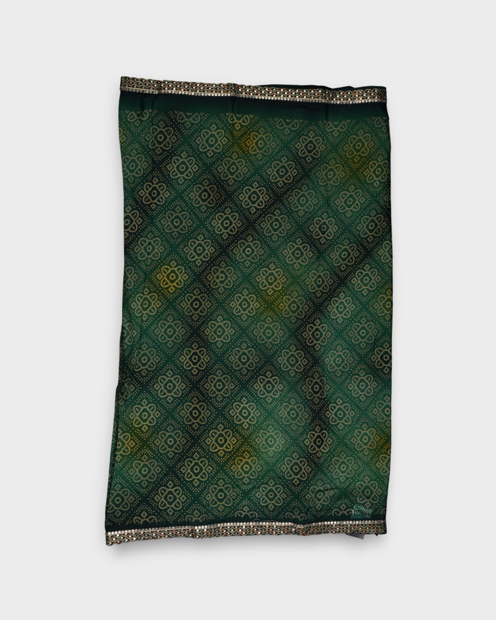 Green Bandhani Silk Saree With Blouse