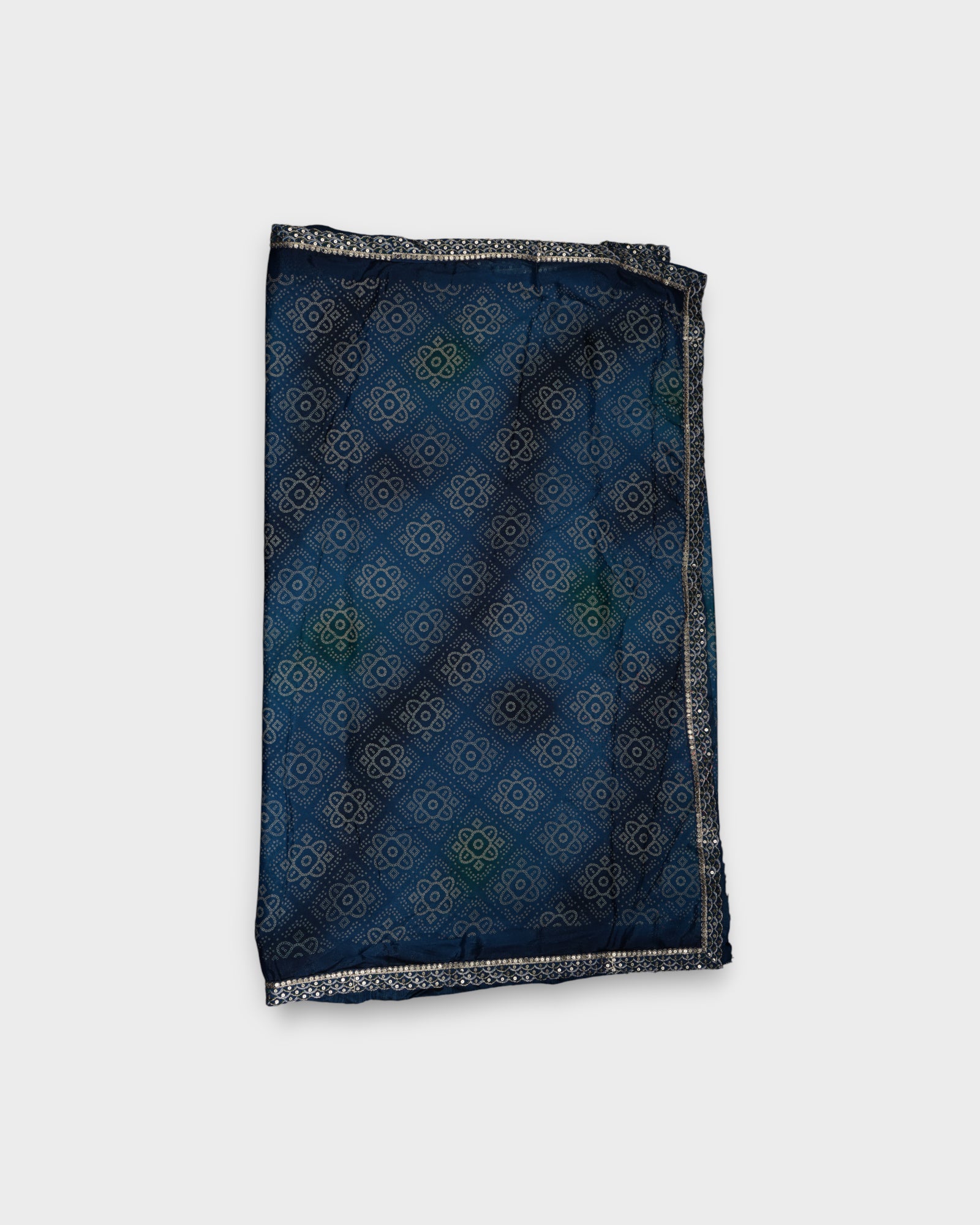 Blue Raw Silk Bandhani Printed Saree