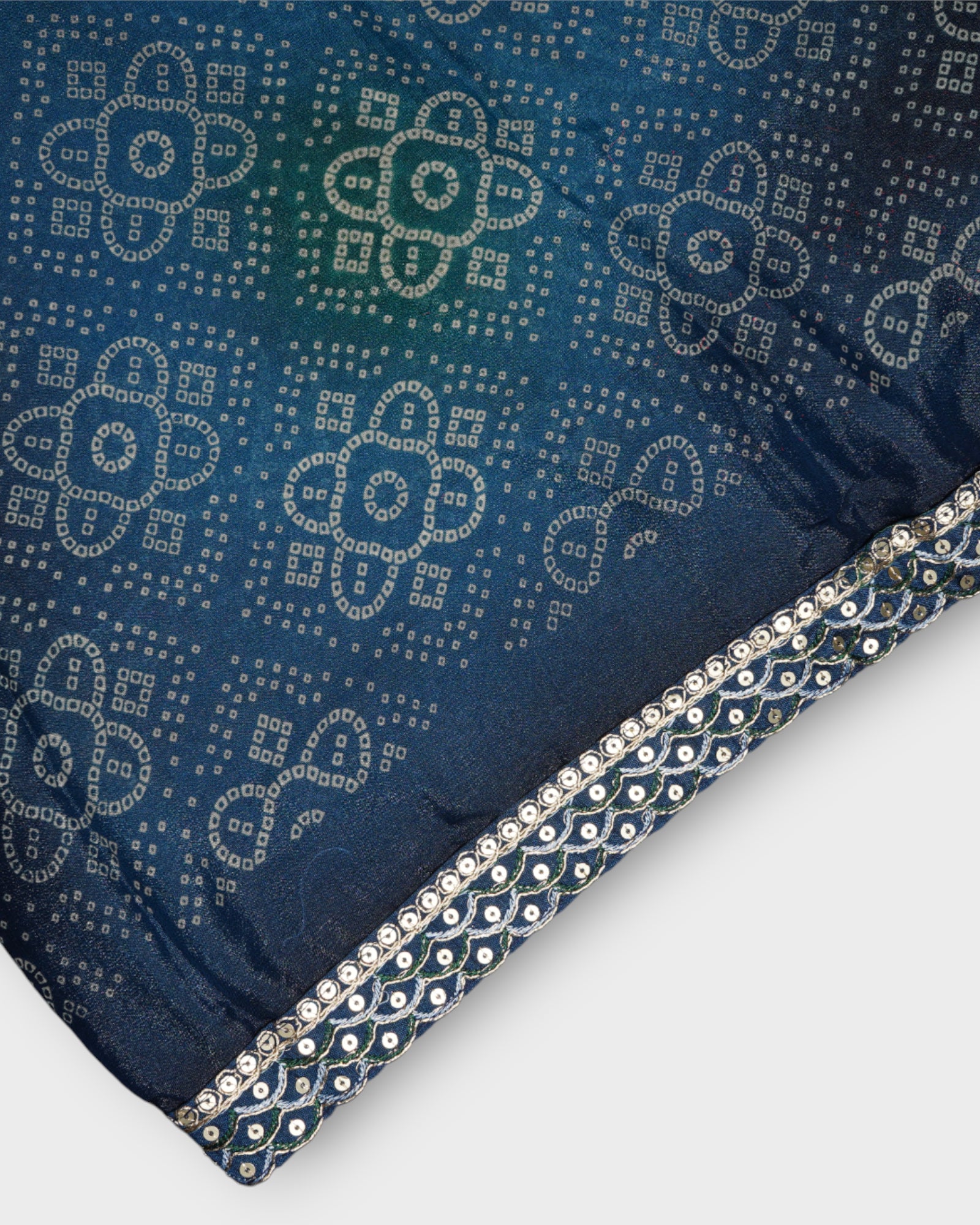 Blue Raw Silk Bandhani Printed Saree