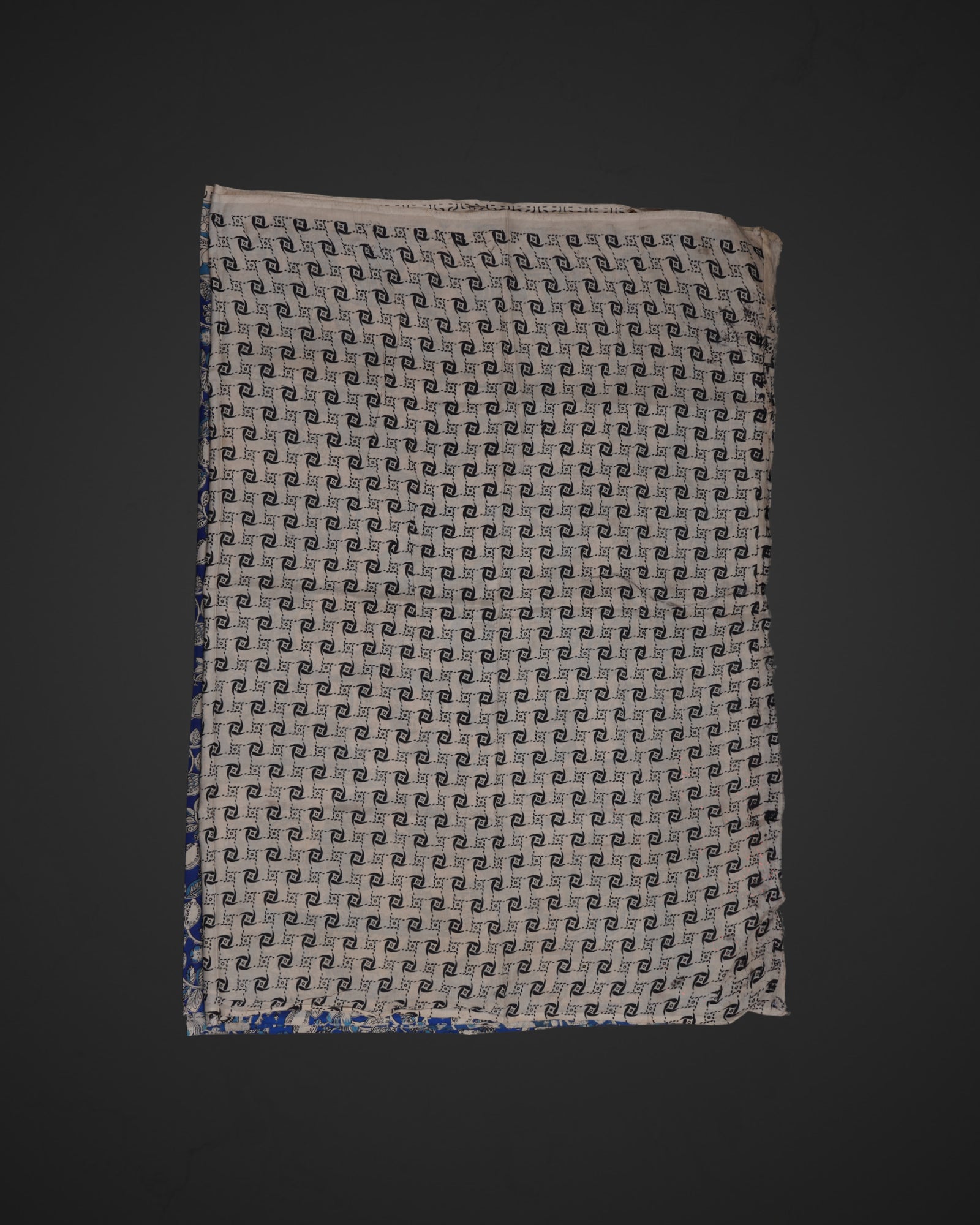 Royal Blue Kalamkari Silk Printed Saree